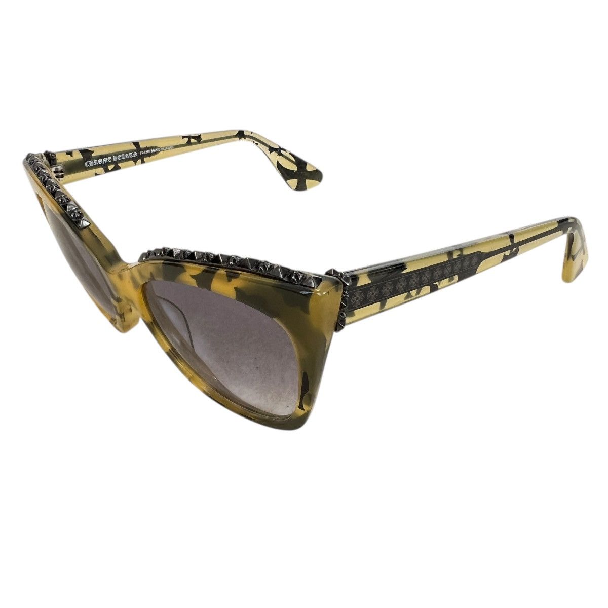 Chrome Hearts CHROME HEARTS "GLITTER GOO" Beige Cross Pattern Sunglasses Size ONE SIZE - 1 Thumbnail
