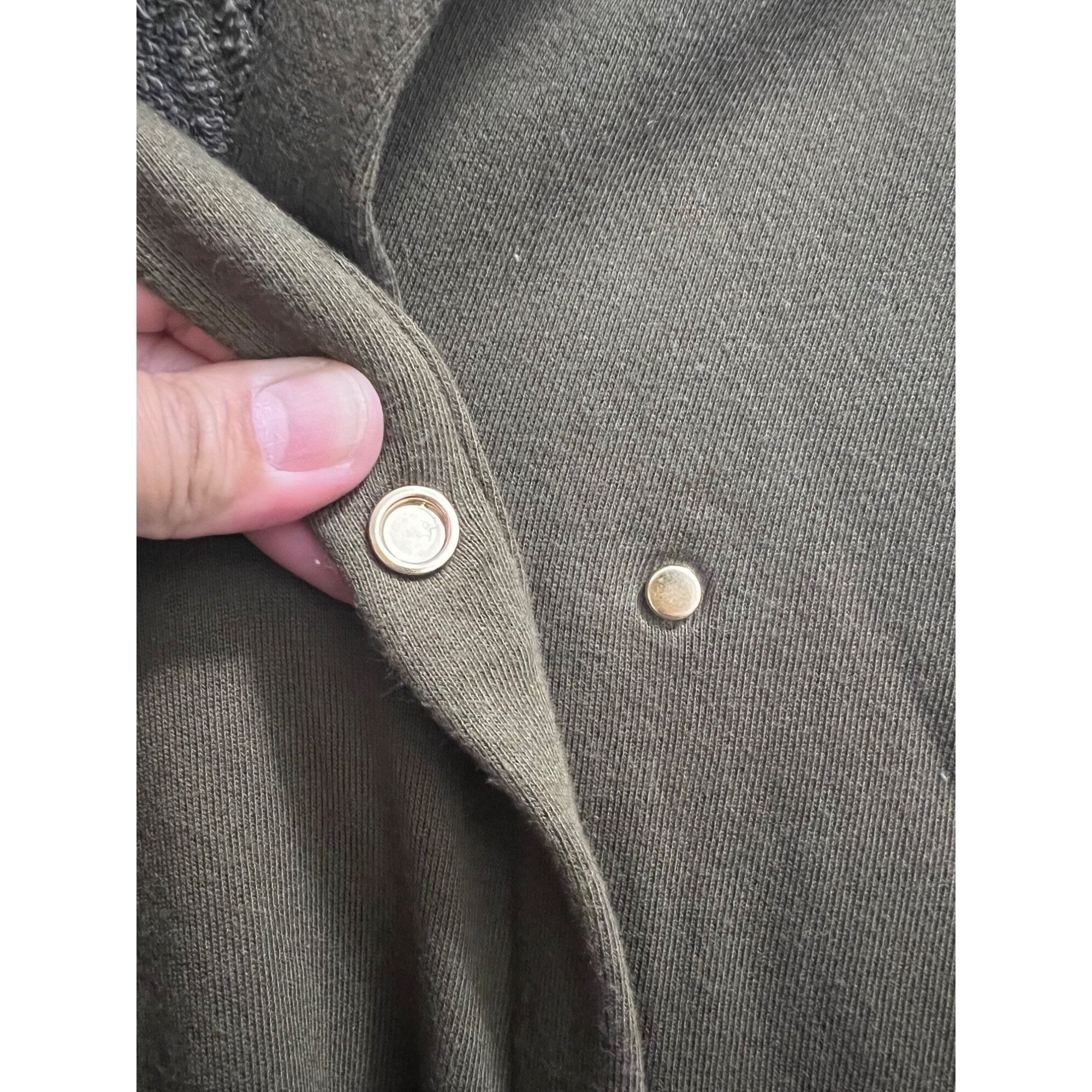 Other Marste Olive Green Hooded Button Down Hi Low Sweater Duster Size L / US 10 / IT 46 - 6 Thumbnail