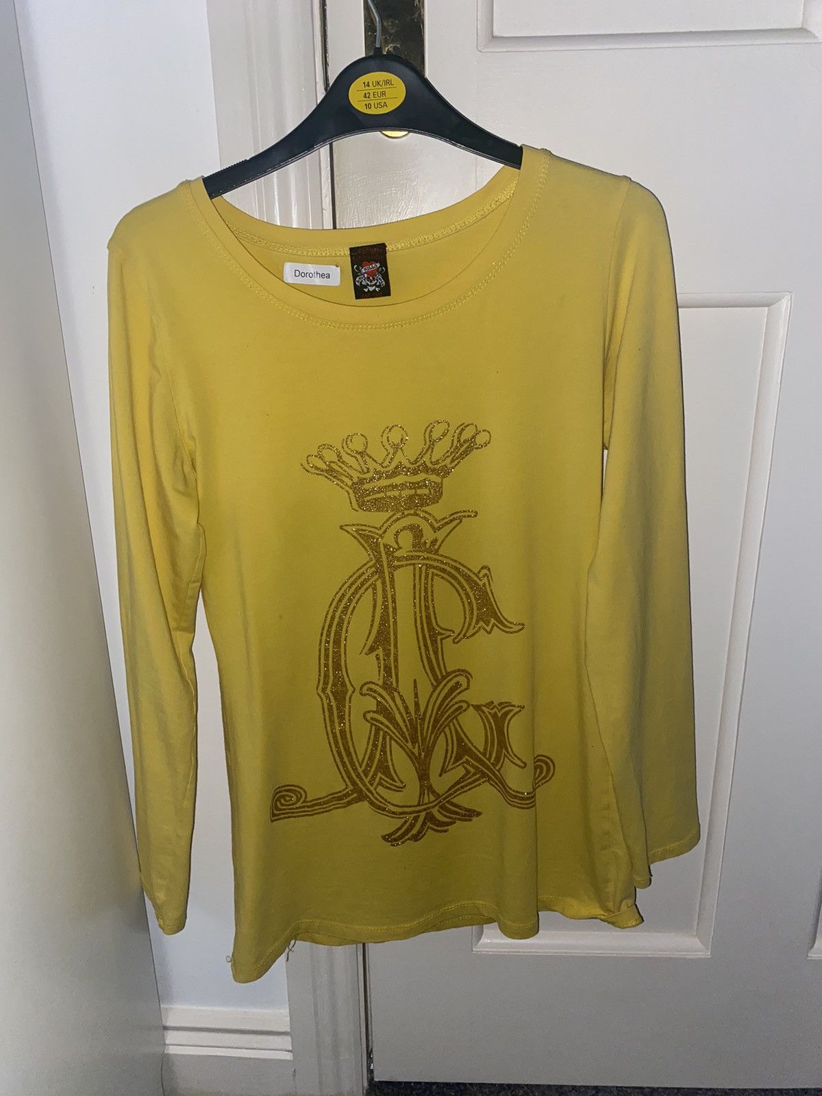 Christian Audigier × Ed Hardy *RARE* Christian Audigier x Ed Hardy Yellow Longsleeve Tee Size ONE SIZE - 5 Thumbnail