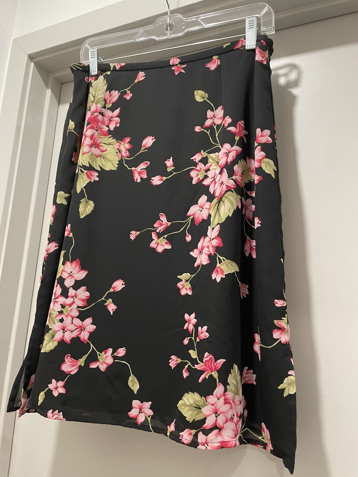 Vintage VTG 90s Y2K First Issue Liz Claiborne Black & Pink Skirt Size 34" / US 12 / IT 48 - 3 Thumbnail