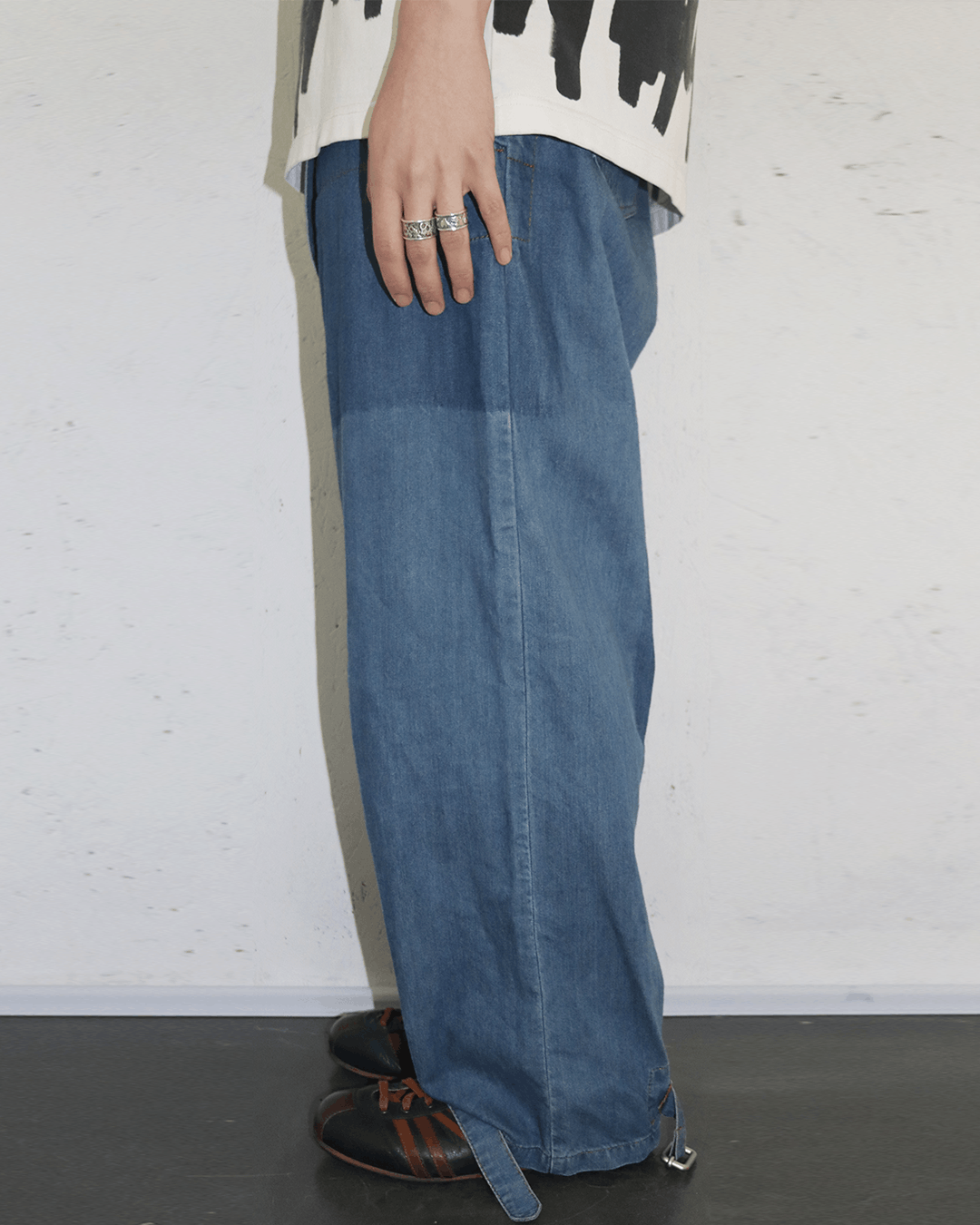 JW Anderson JW Anderson Belted Detail Mid Blue Denim Pants Size US 31 - 3 Thumbnail