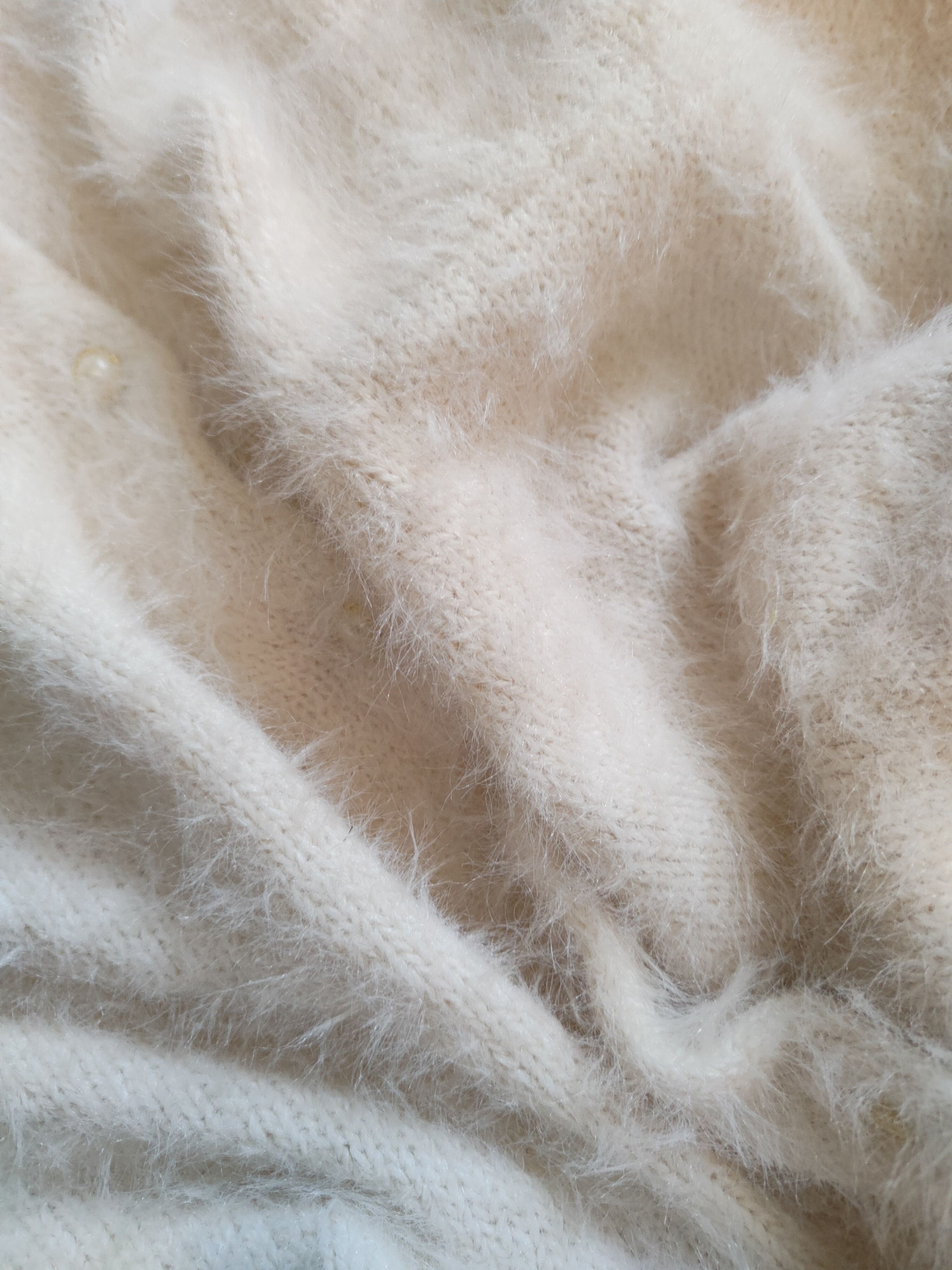 Homespun Knitwear Jayro Motomachi Ivory Shag Shaggy Fur Mohair Knitwear #S2072 Size M / US 6-8 / IT 42-44 - 11 Thumbnail