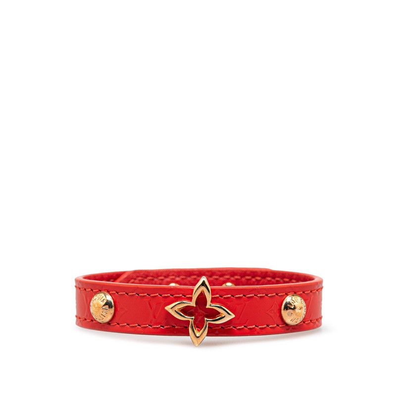 Louis Vuitton Louis Vuitton Louis Vuitton Monogram Flower Leather Bracelet M6535 Leather Bracelet M6535 in Very Good Condition Size ONE SIZE - 1 Thumbnail