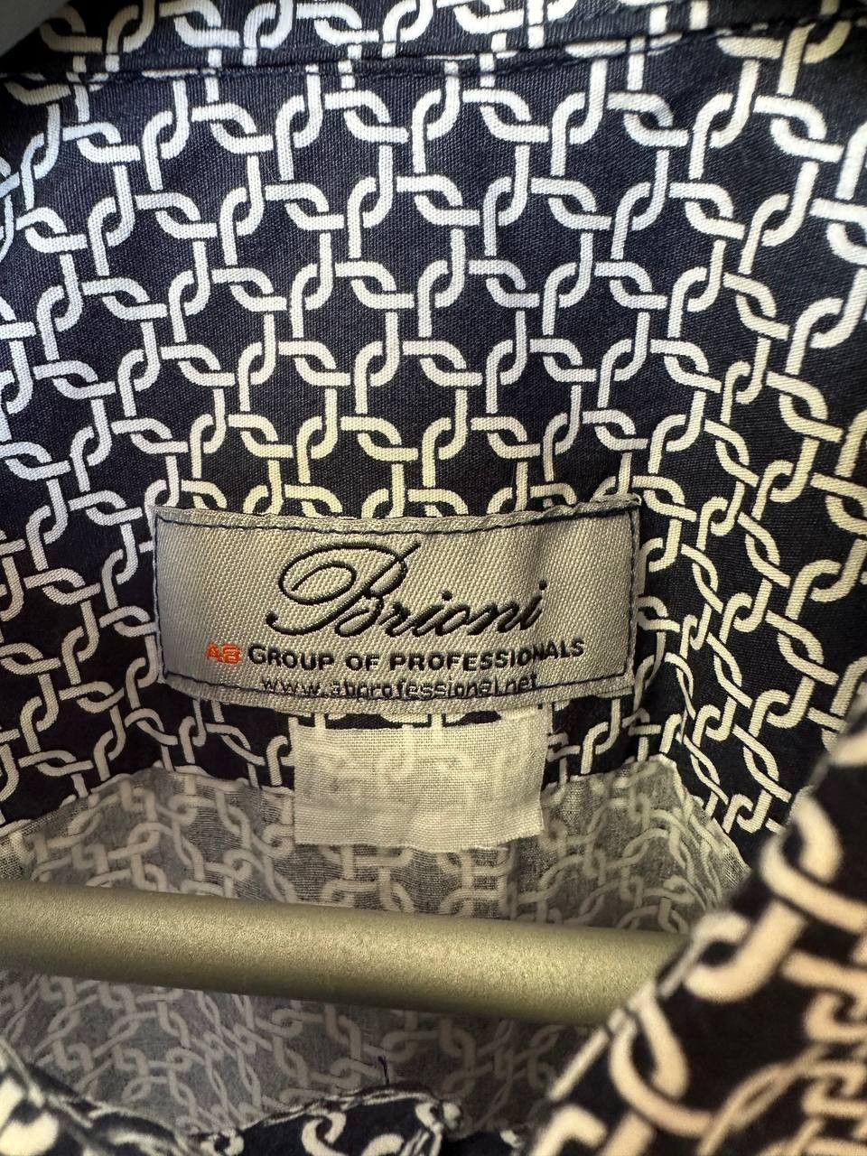 Brioni Brioni Patterned Short Sleeve Button-Up Shirt Chain Print Size US L / EU 52-54 / 3 - 9 Thumbnail