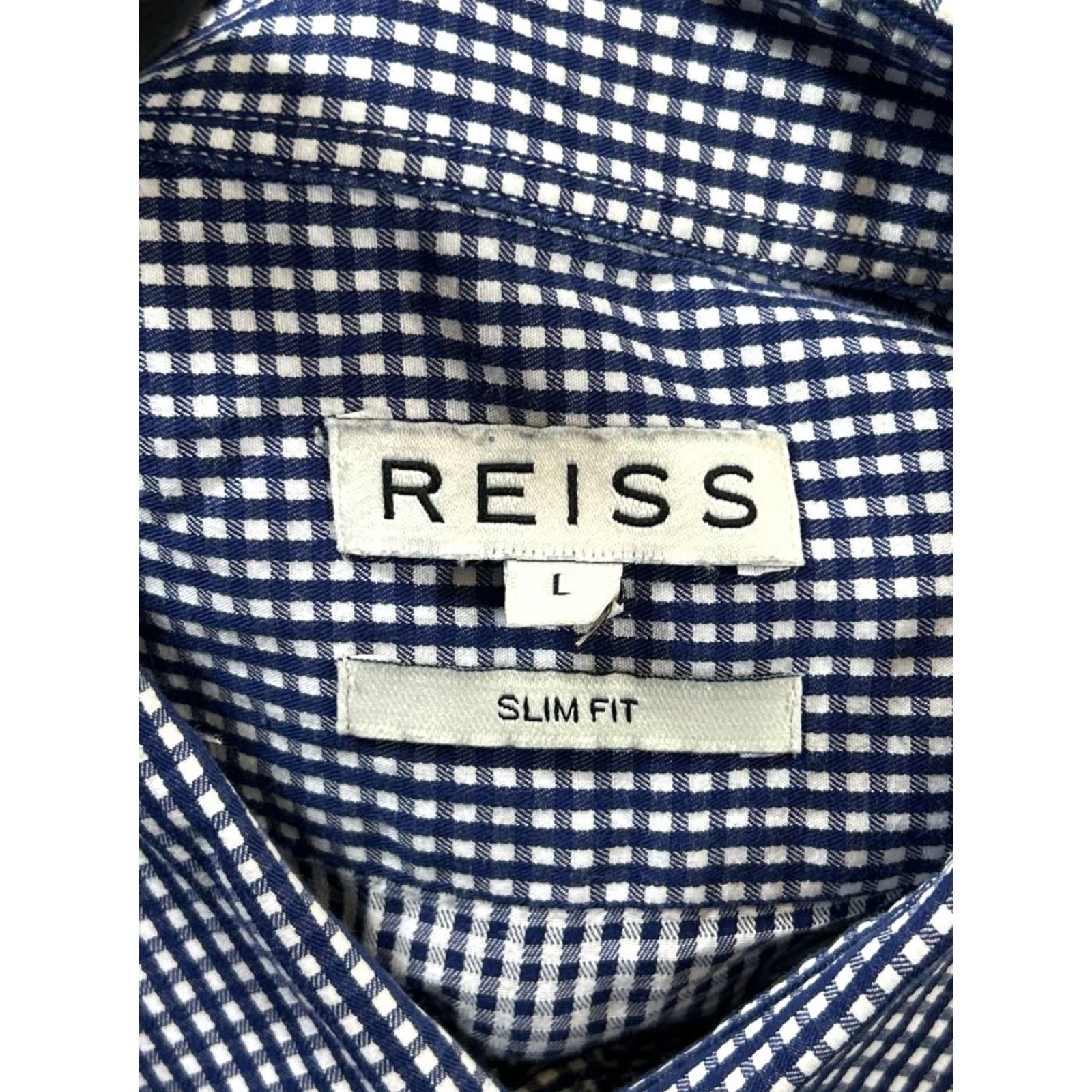 Reiss Reiss Shirt Mens Large Blue White Cotton Button Up Check Long Sleeve Casual Size US L / EU 52-54 / 3 - 3 Thumbnail