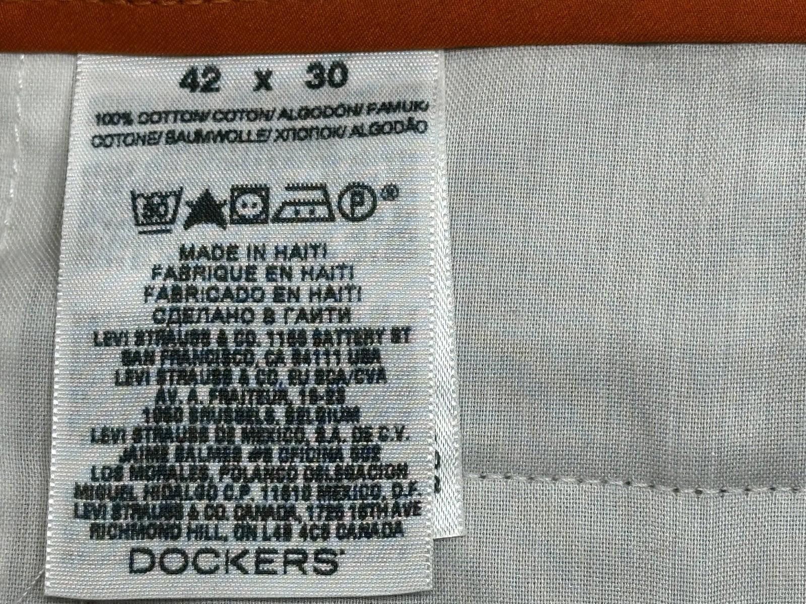 Dockers Dockers Flat Front Straight Leg Chinos Brown Mens 42/30 Size US 42 / EU 58 - 4 Thumbnail