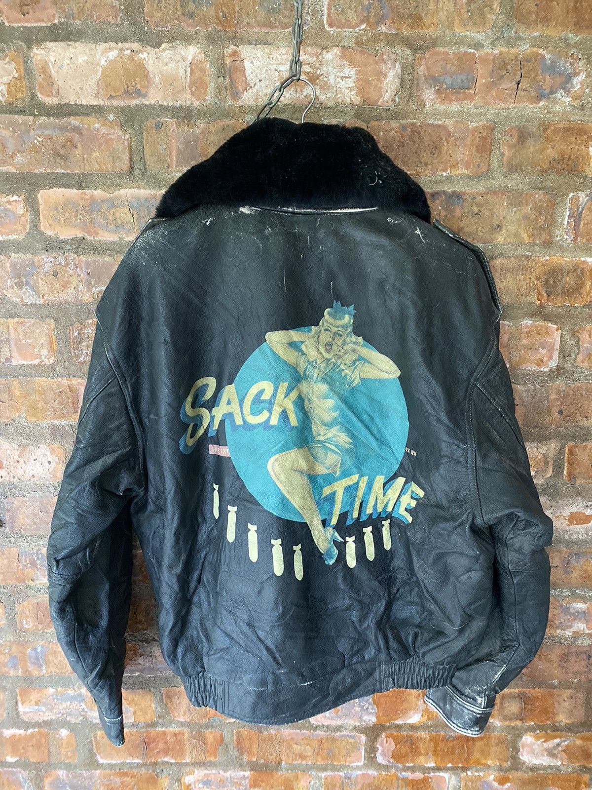 Avirex 1980s Tokyo Fur SACK TIME Avirex leather Jacket Size US L / EU 52-54 / 3 - 2 Thumbnail
