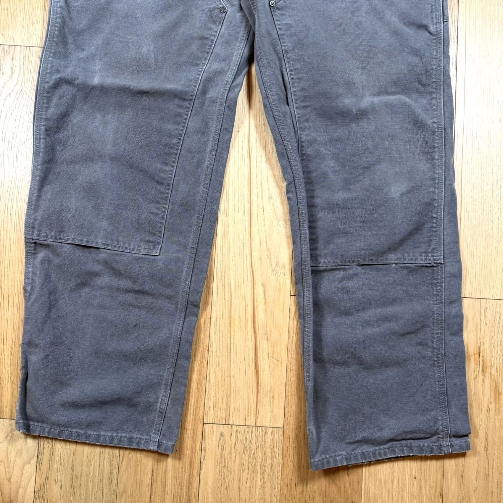 Carhartt VINTAGE Carhartt Carpenter Pants Mens 40x34 Grey USA Made Canvas Workwear Double Knee Pants Mens 40x34 Gray USA Carhartt Clothing Size US 40 / EU 56 - 2 Thumbnail