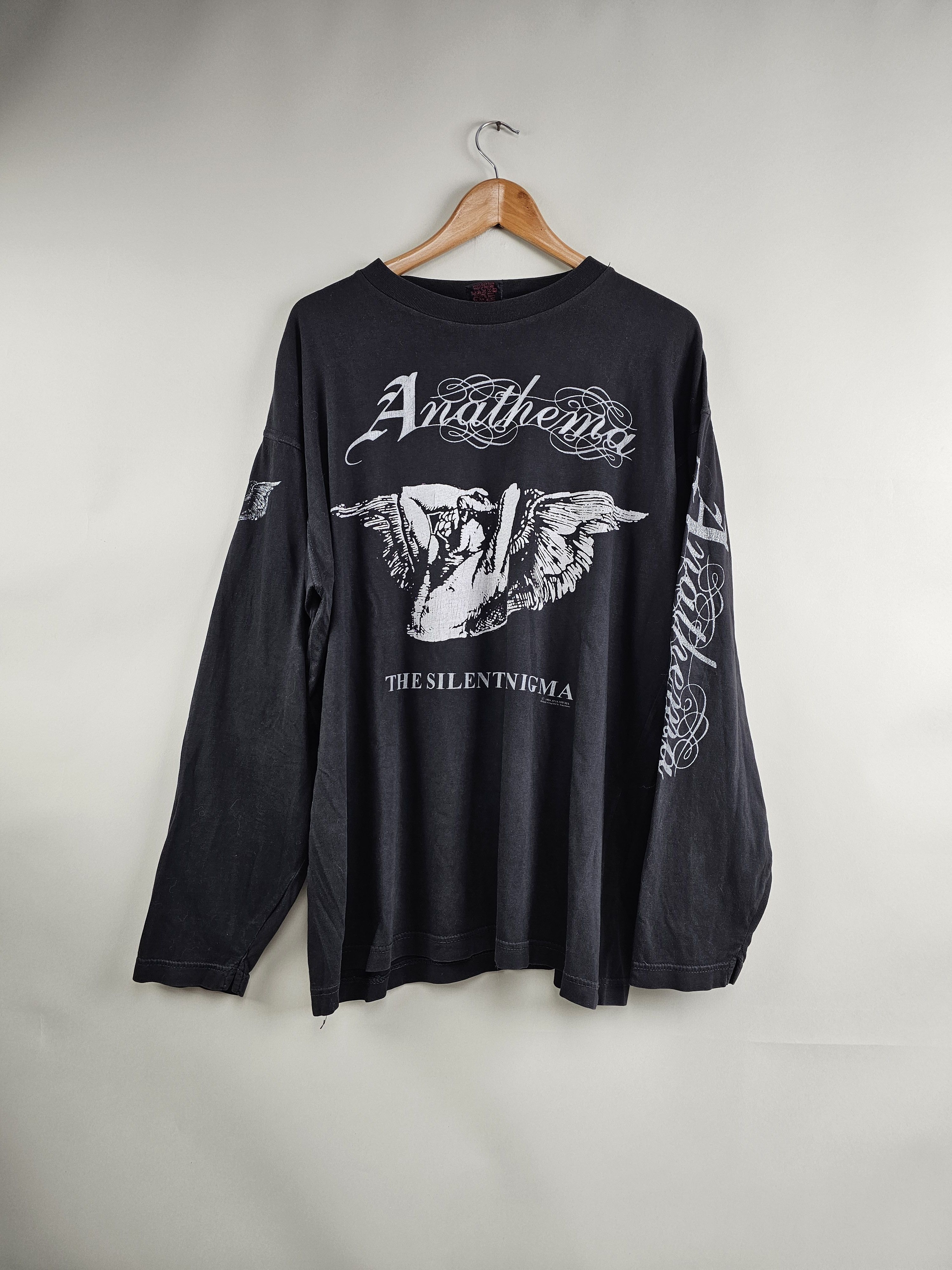 image of Band Tees x Rock Tees 90's Anathema The Silent Enigma Long Sleeve 90's XL 23.5" 30" in Bleu, Men's