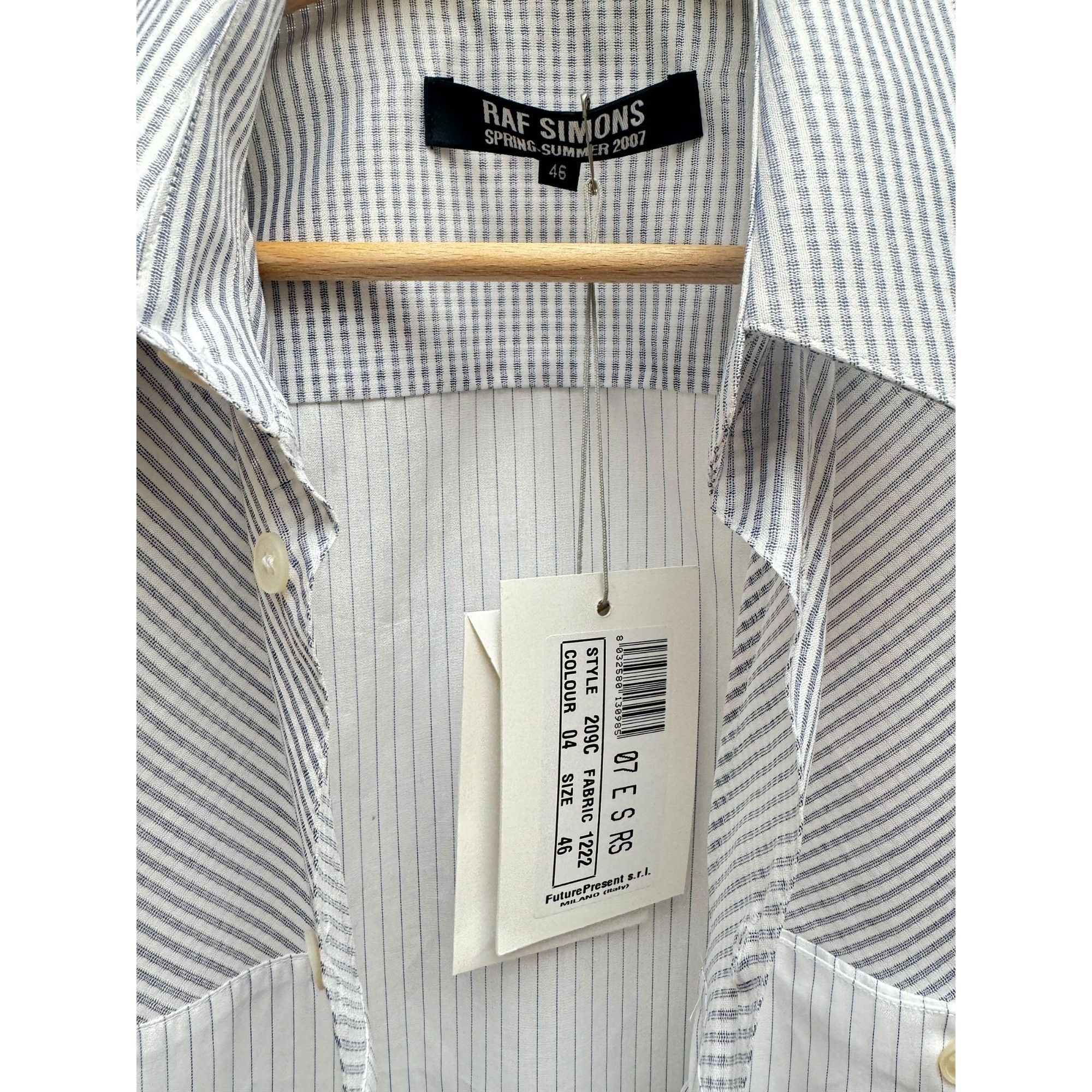 Raf Simons Spring Summer 2007 White Grey Short Sleeves Shirt Size US S / EU 44-46 / 1 - 5 Thumbnail