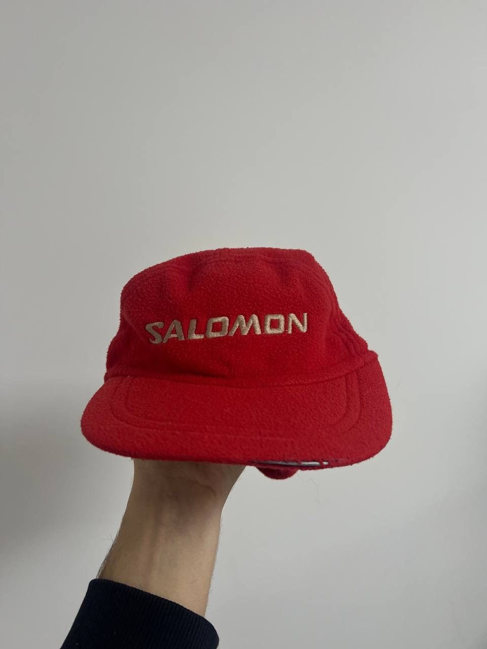 Salomon Vintage Salomon Fleece Cap Outdoor Hat Travel Red Unisex Size ONE SIZE - 3 Thumbnail