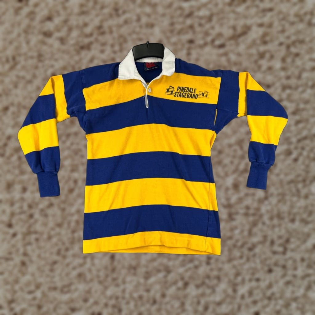 Vintage VINTAGE Canterbury Polo Shirt Men Small Yellow Blue Rugby Cotton Golf Pinedale Stageband Size US S / EU 44-46 / 1 - 1 Thumbnail