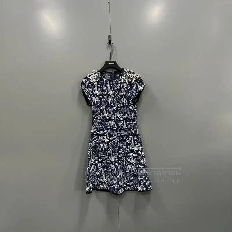 Louis Vuitton Louis Vuitton Summer Navy Cotton Dress . Size XXS / US 00 / IT 34 - 1 Thumbnail