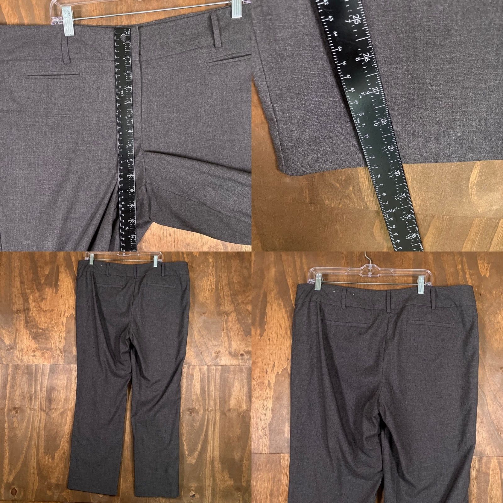 Ann Taylor Ann Taylor LOFT Womens Pants Charcoal Gray High Rise Original Fit Stretch 14 Plus Regular Workwear Dress Pants Men/Women? Size 36" / US 14 / IT 50 - 8 Thumbnail