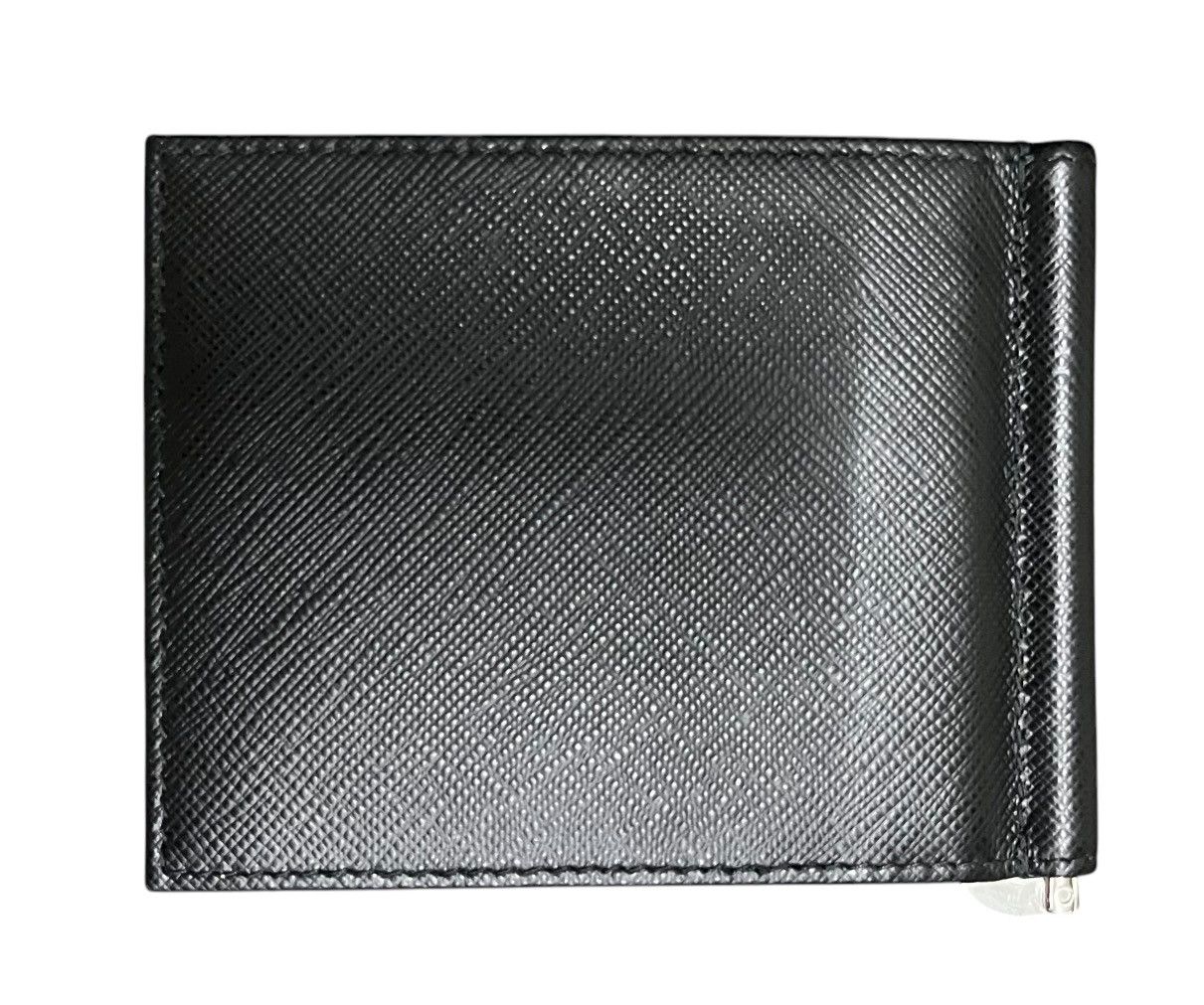 Prada Prada Black Saffiano Leather Money Clip Bifold Wallet Size ONE SIZE - 2 Thumbnail