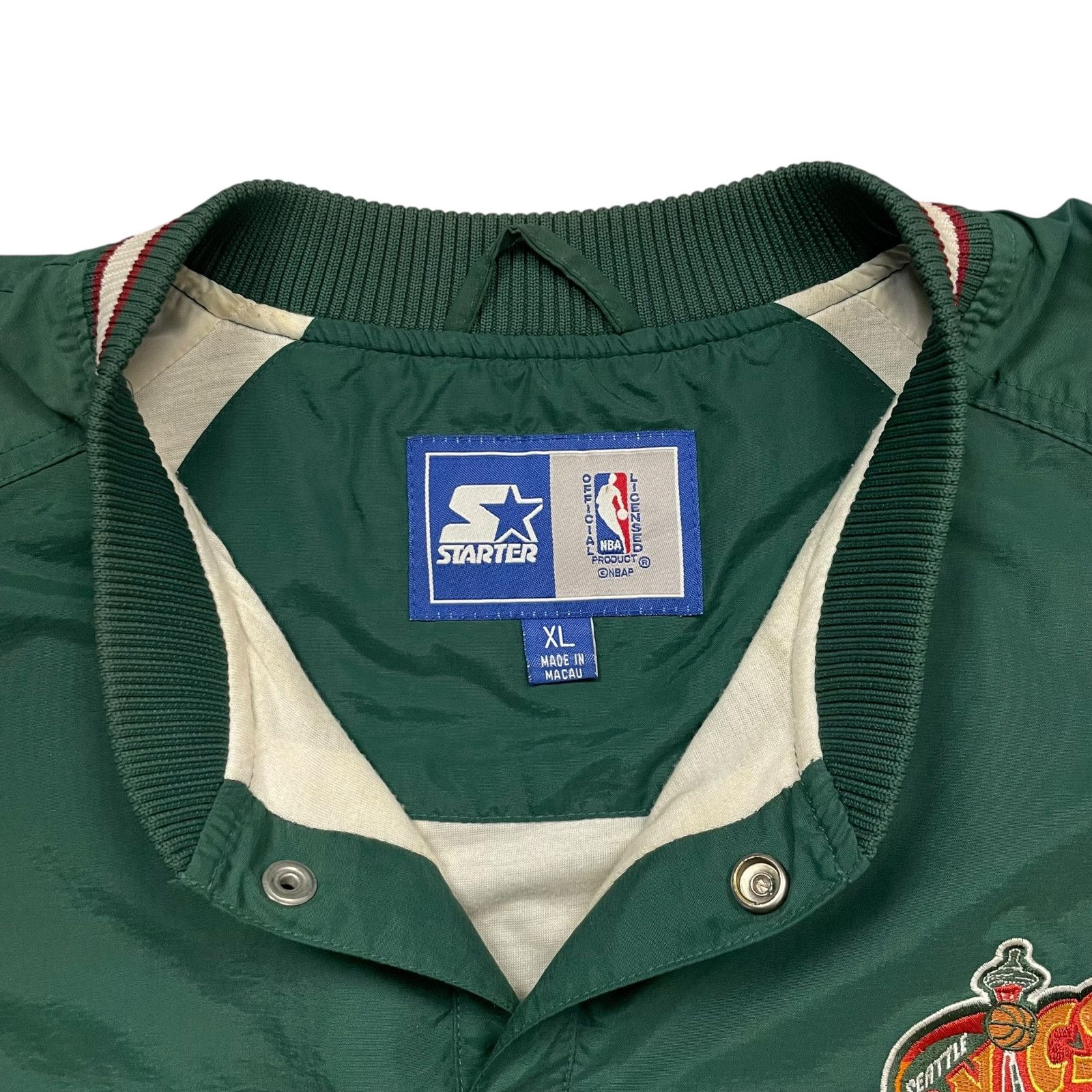 NBA VTG 90s SEATTLE SUPERSONICS STARTER PULLOVER JACKET Size US XL / EU 56 / 4 - 7 Thumbnail