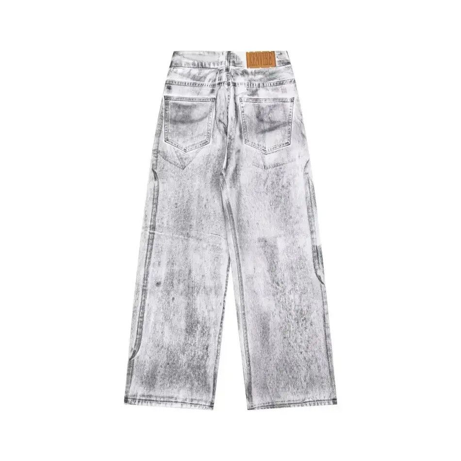 Japanese Brand Streetwear tie-dye washed dirty white baggy jeans y2k Size US 32 / EU 48 - 3 Thumbnail