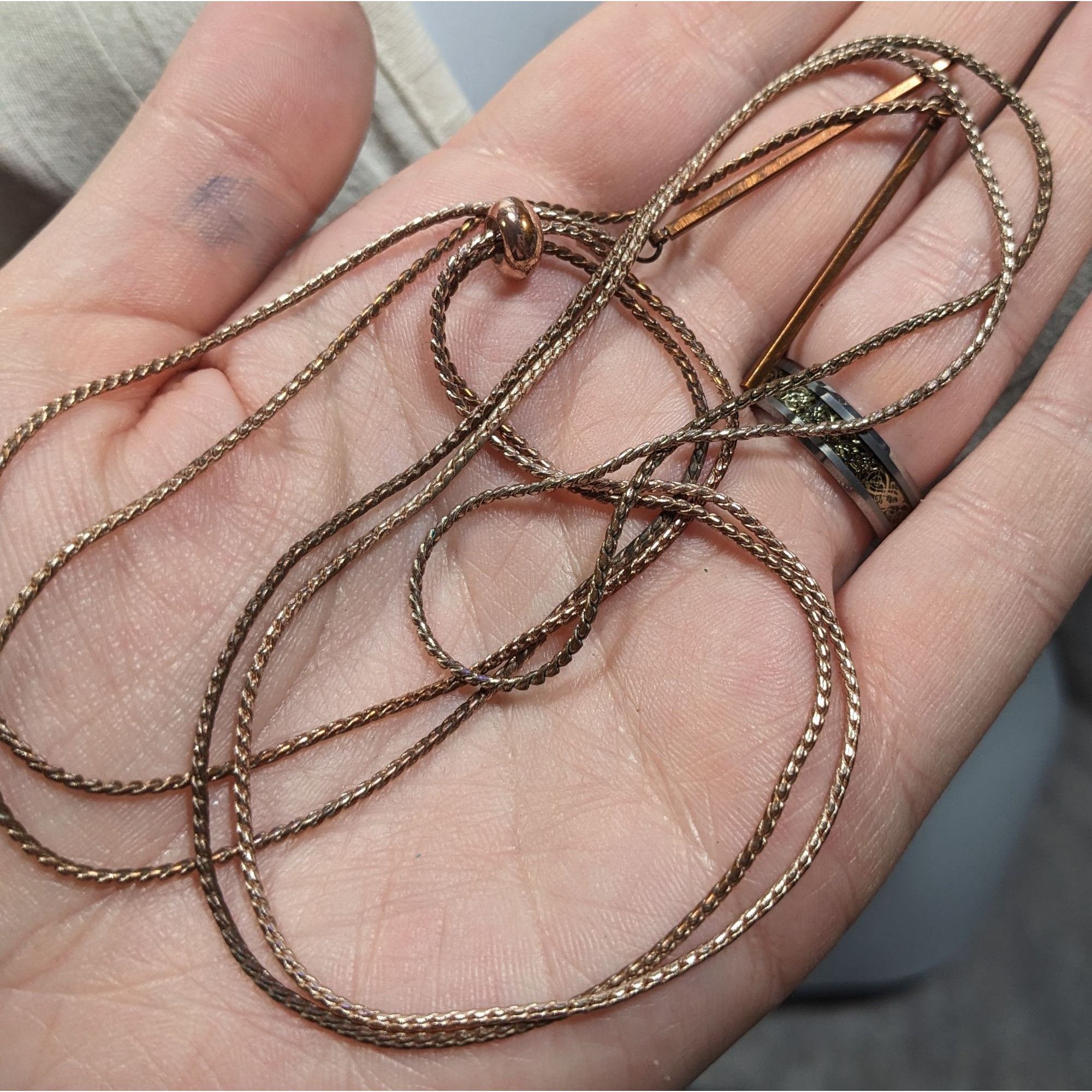 Other Minimalist Gold Tone Bolo Chain Necklace With Pillar Ends Size ONE SIZE - 4 Thumbnail