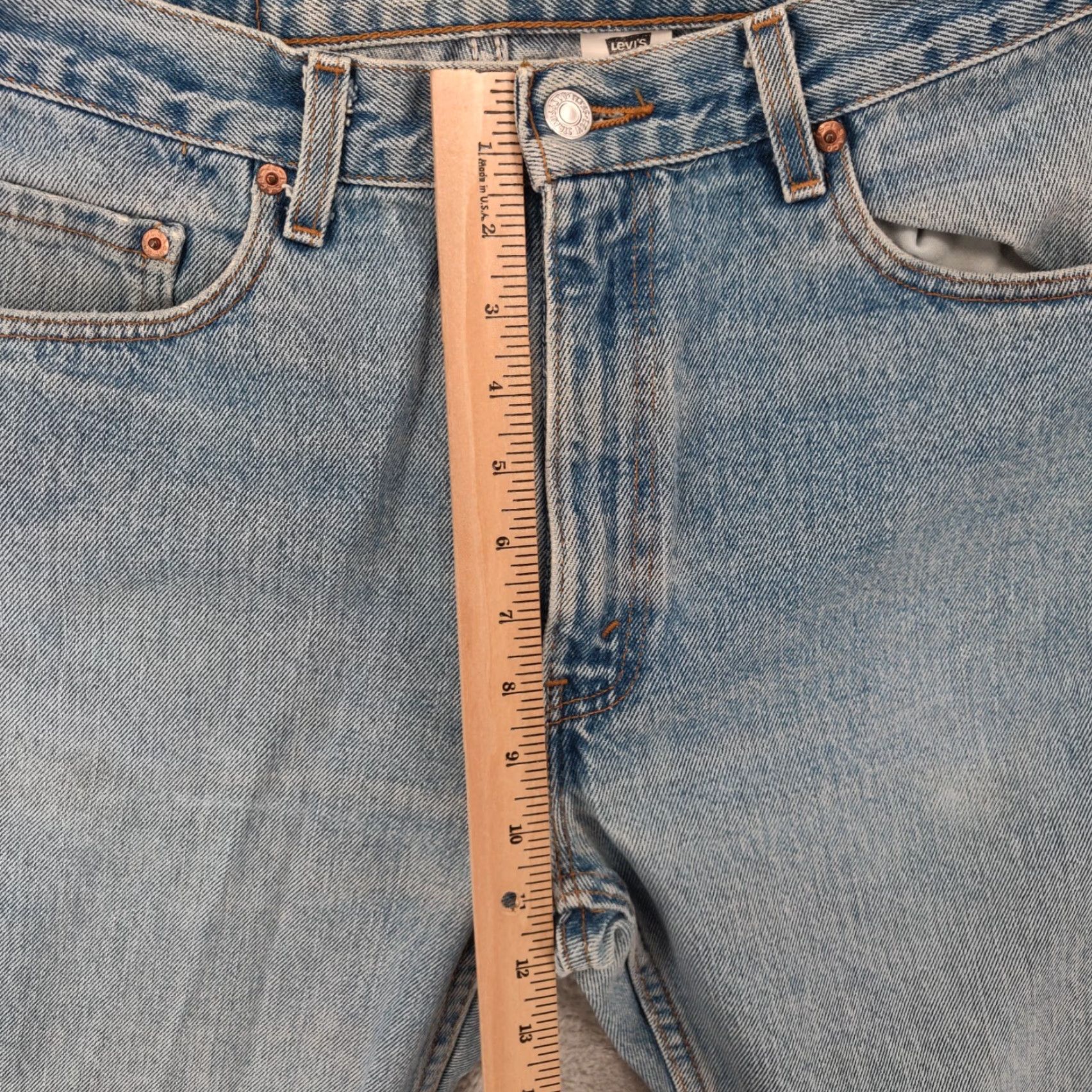 Levi's VINTAGE Levi's 505 Shorts Men 34 32x12 Blue Cutoff Denim Button Fly 90s USA Bermuda Distressed Pockets Size US 34 / EU 50 - 2 Thumbnail