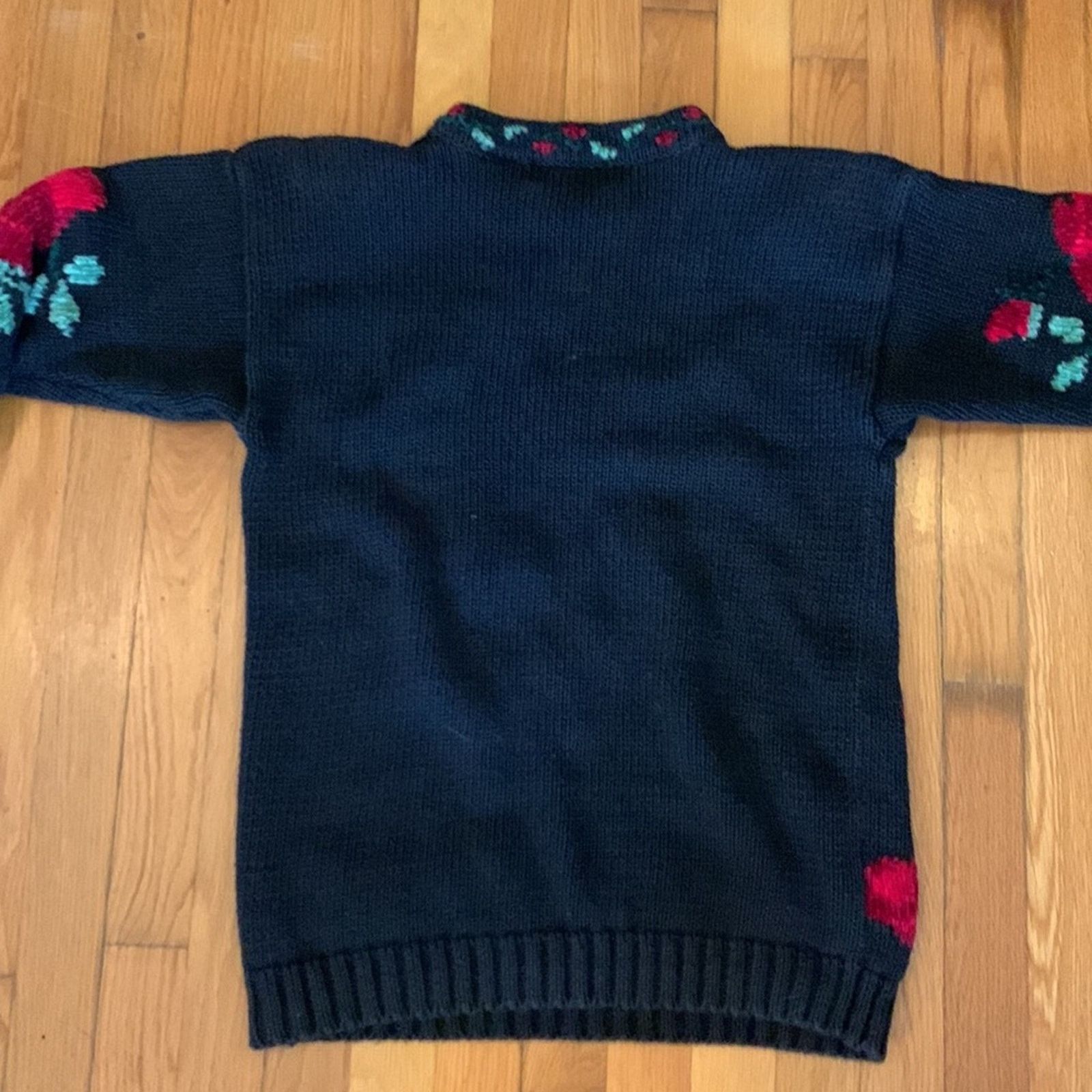 Vintage 80’s Allison Smith Roses floral chenille sweater Size M / US 6-8 / IT 42-44 - 10 Thumbnail