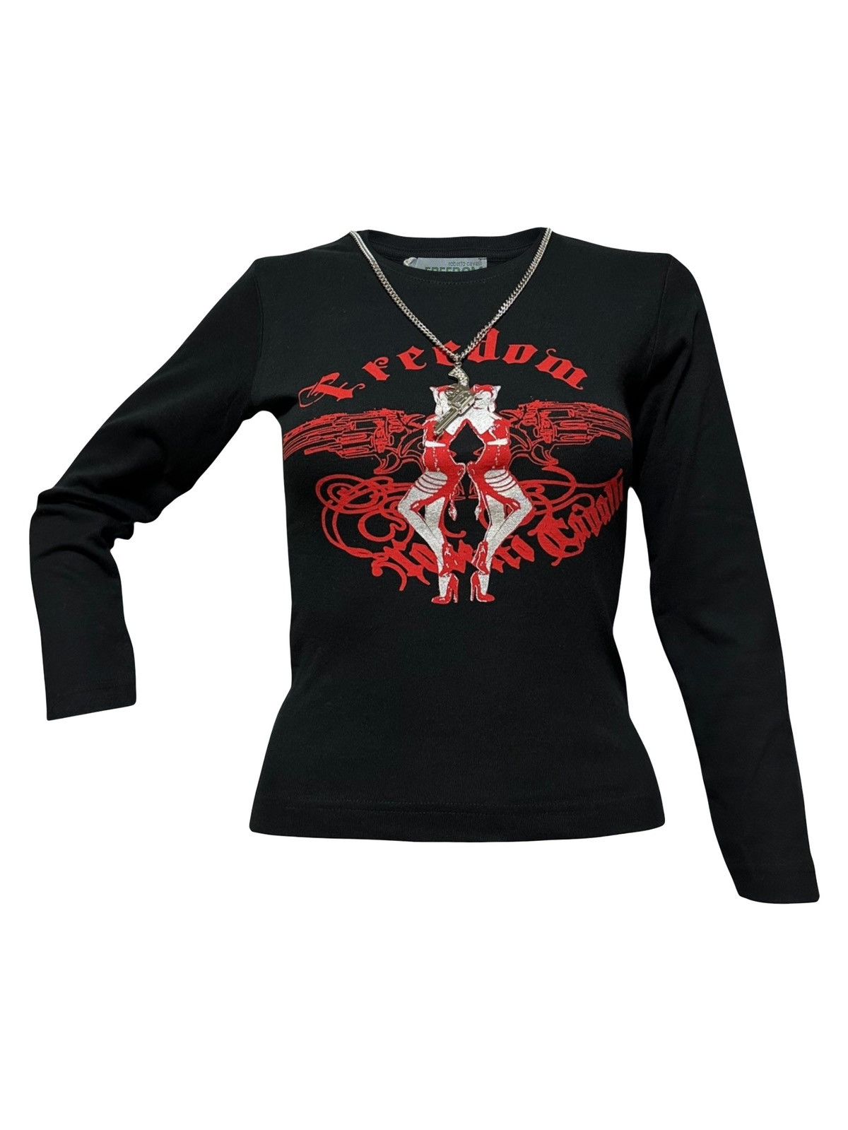 Roberto Cavalli ROBERTO CAVALLI Freedom Long Sleeve T-Shirt Size M / US 6-8 / IT 42-44 - 1 Thumbnail