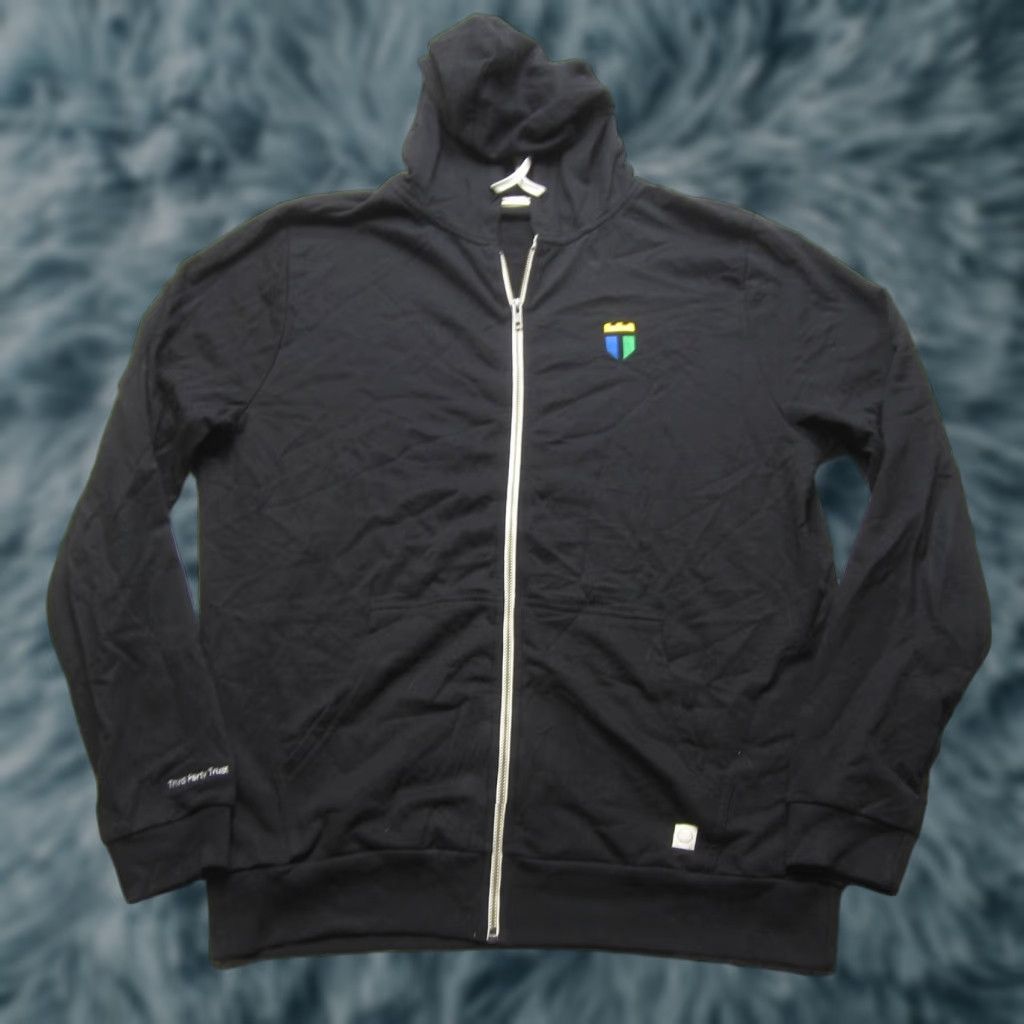 Marine Layer VINTAGE Marine Layer Hoodie Mens L Black Full Zip Third Party Trust Embroidered Logo Size US L / EU 52-54 / 3 - 1 Thumbnail