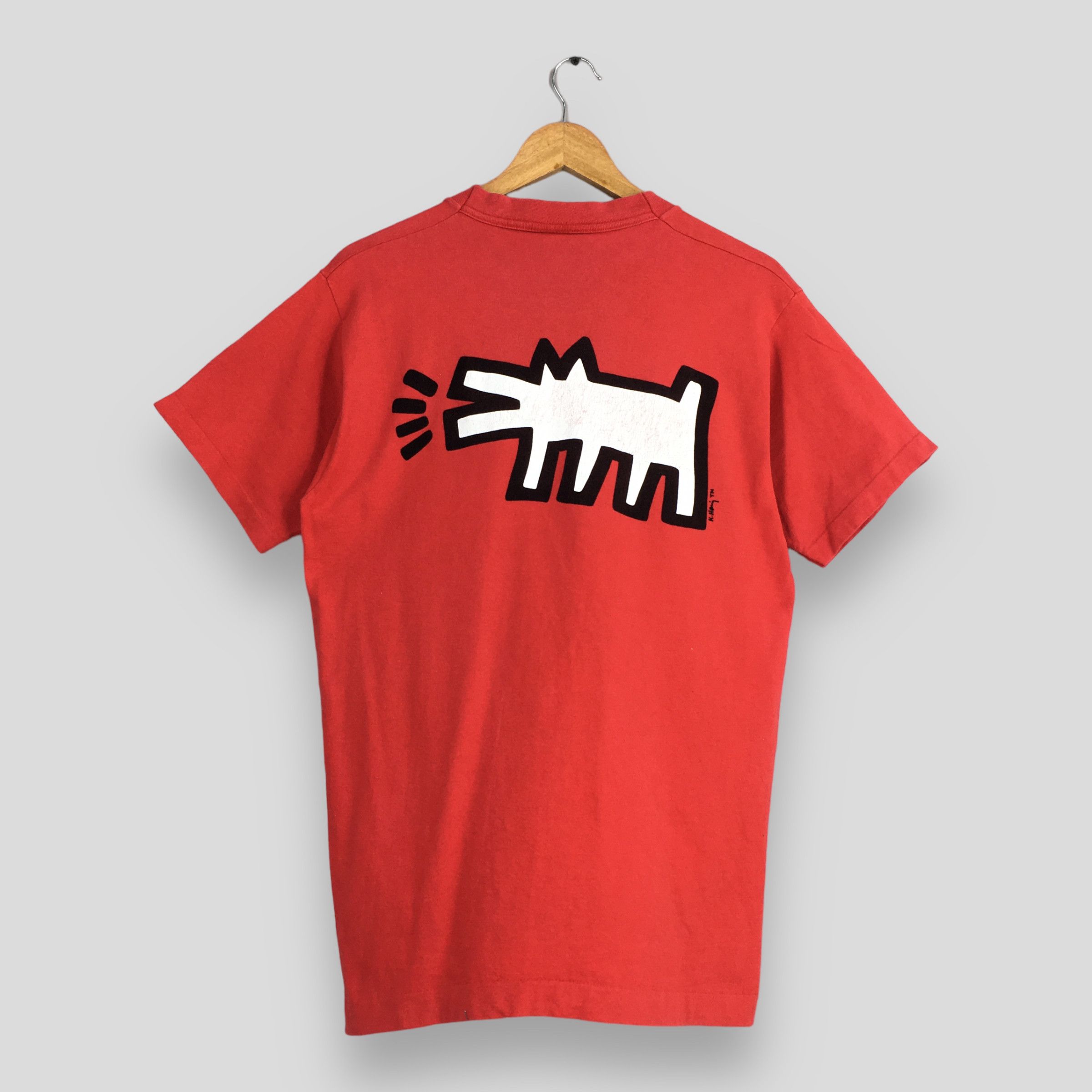 Art Comes First × Keith Haring Vintage 90's Keith Haring Radiant Baby Pop Art Red T shirt M Size US M / EU 48-50 / 2 - 6 Thumbnail