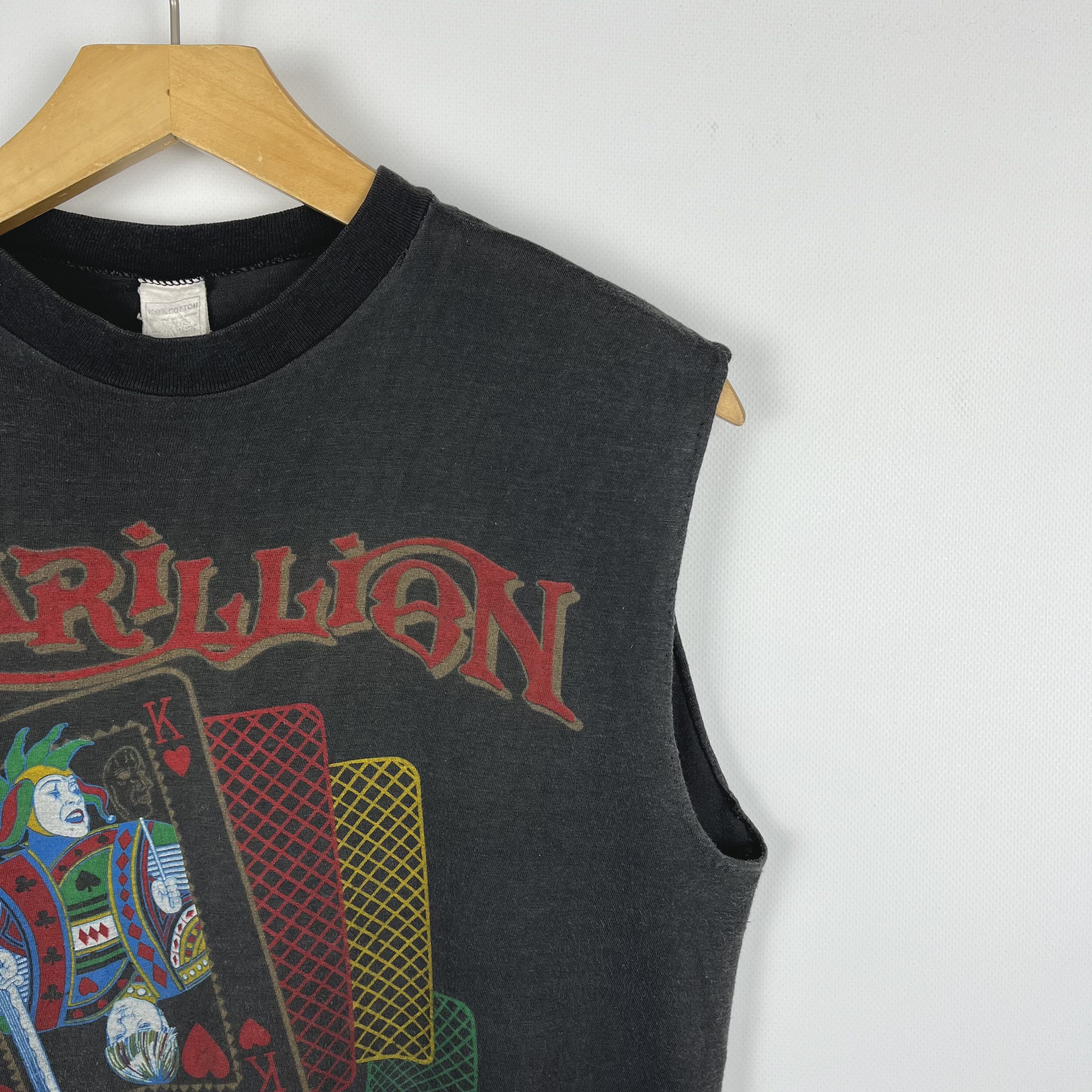 Band Tees Vintage Marillion Tour Rock Band Cropped T Shirt 1986 Size US M / EU 48-50 / 2 - 2 Thumbnail