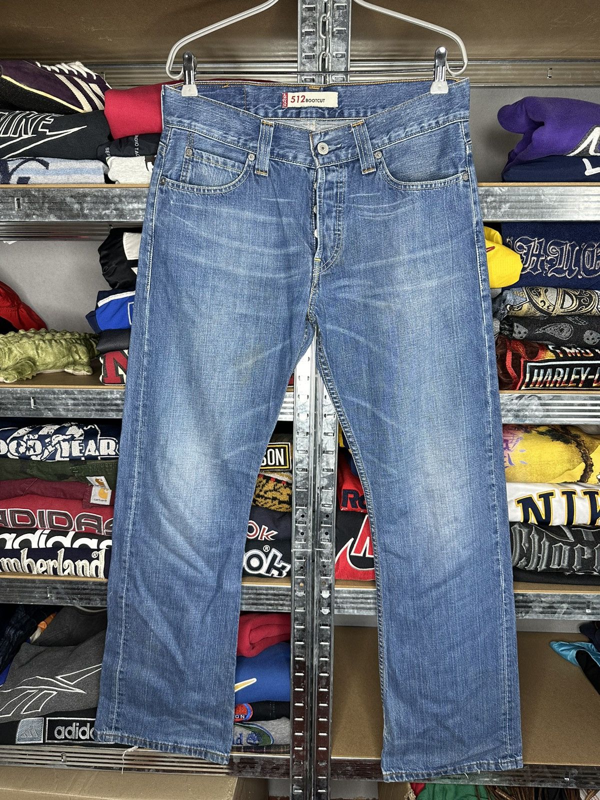 Pre-owned Levis X Vintage 512 Levi's Flared Denim Bootcut Pants Y2k Drill Japan Style In Blue
