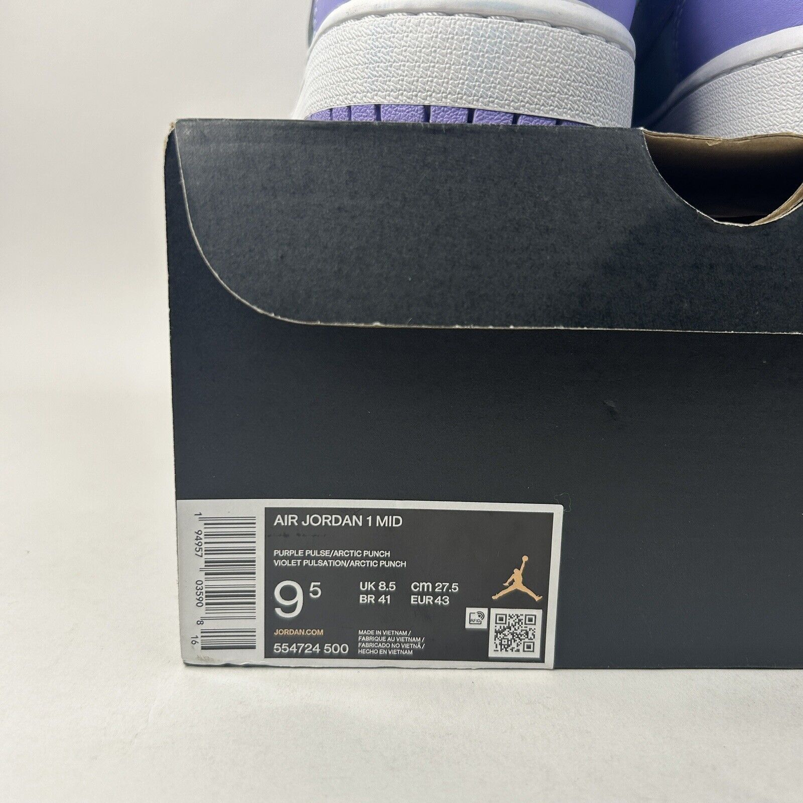Nike Nike Air Jordan 1 Retro Mid “Purple Pulse/Arctic Punch” 2024 Size US 9.5 / EU 42-43 - 5 Thumbnail