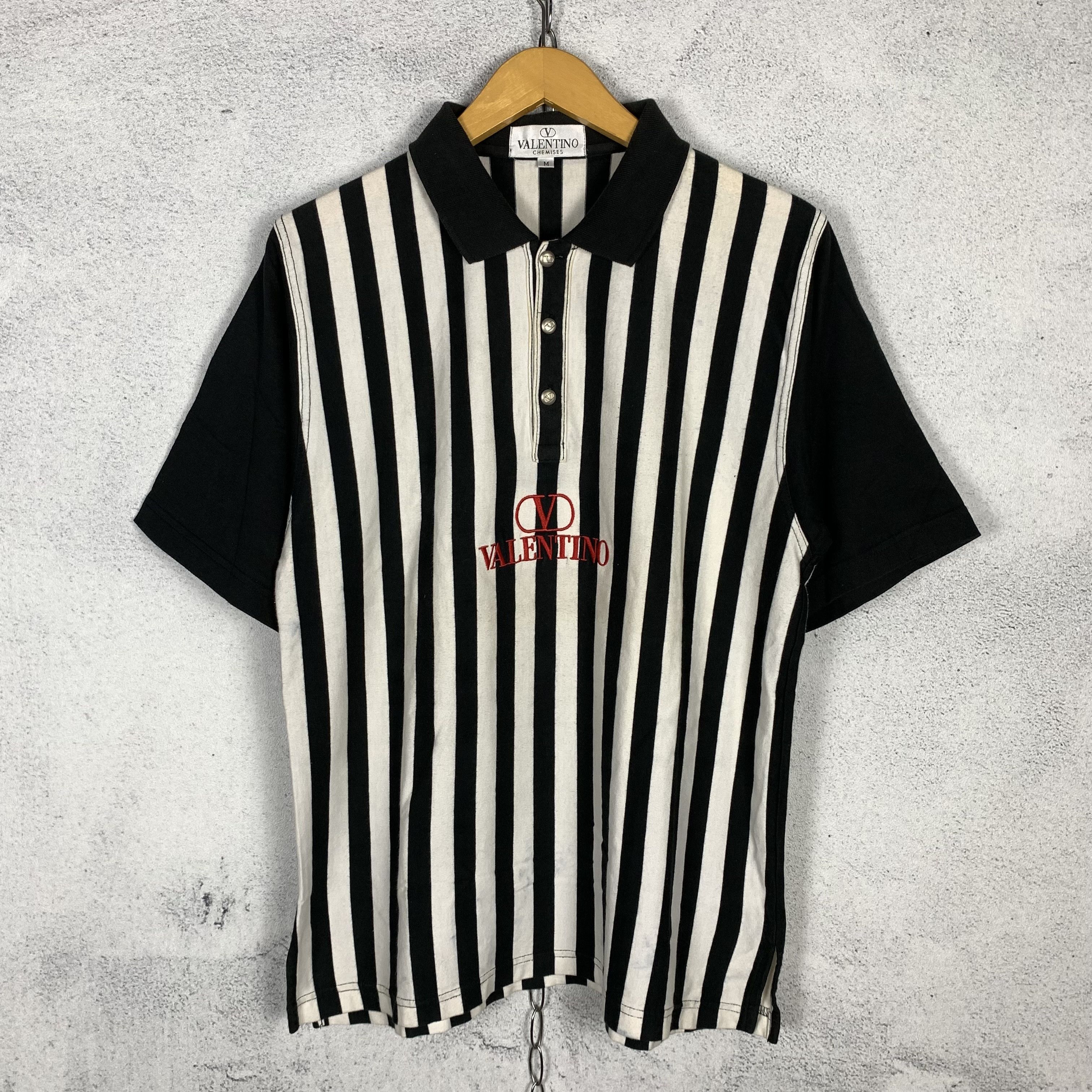 Vintage 90s Valentino Striped Polo Shirt