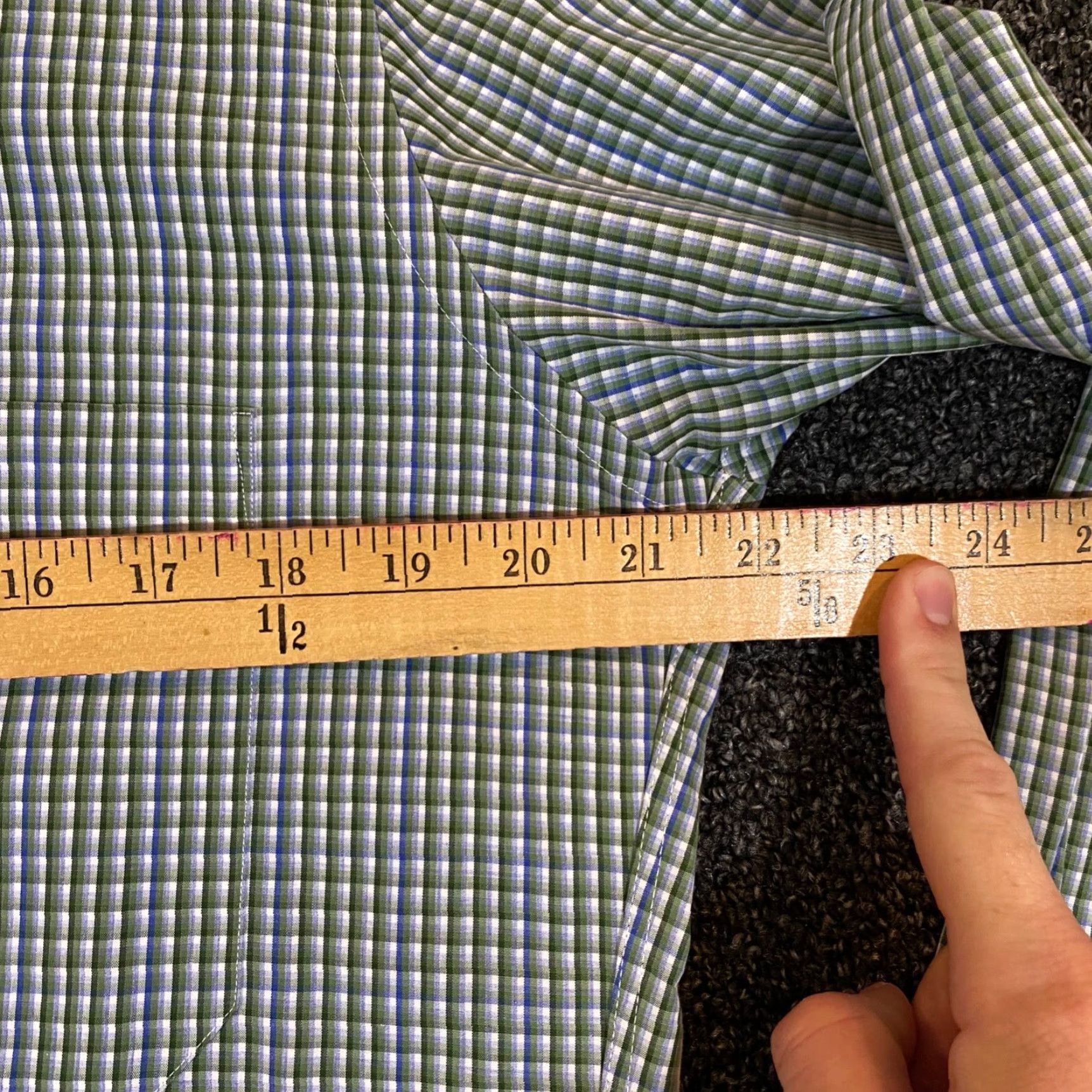 David Donahue David Donahue Shirt Mens Medium Green White Blue Plaid Button Up Outdoors L/S Size US M / EU 48-50 / 2 - 5 Thumbnail