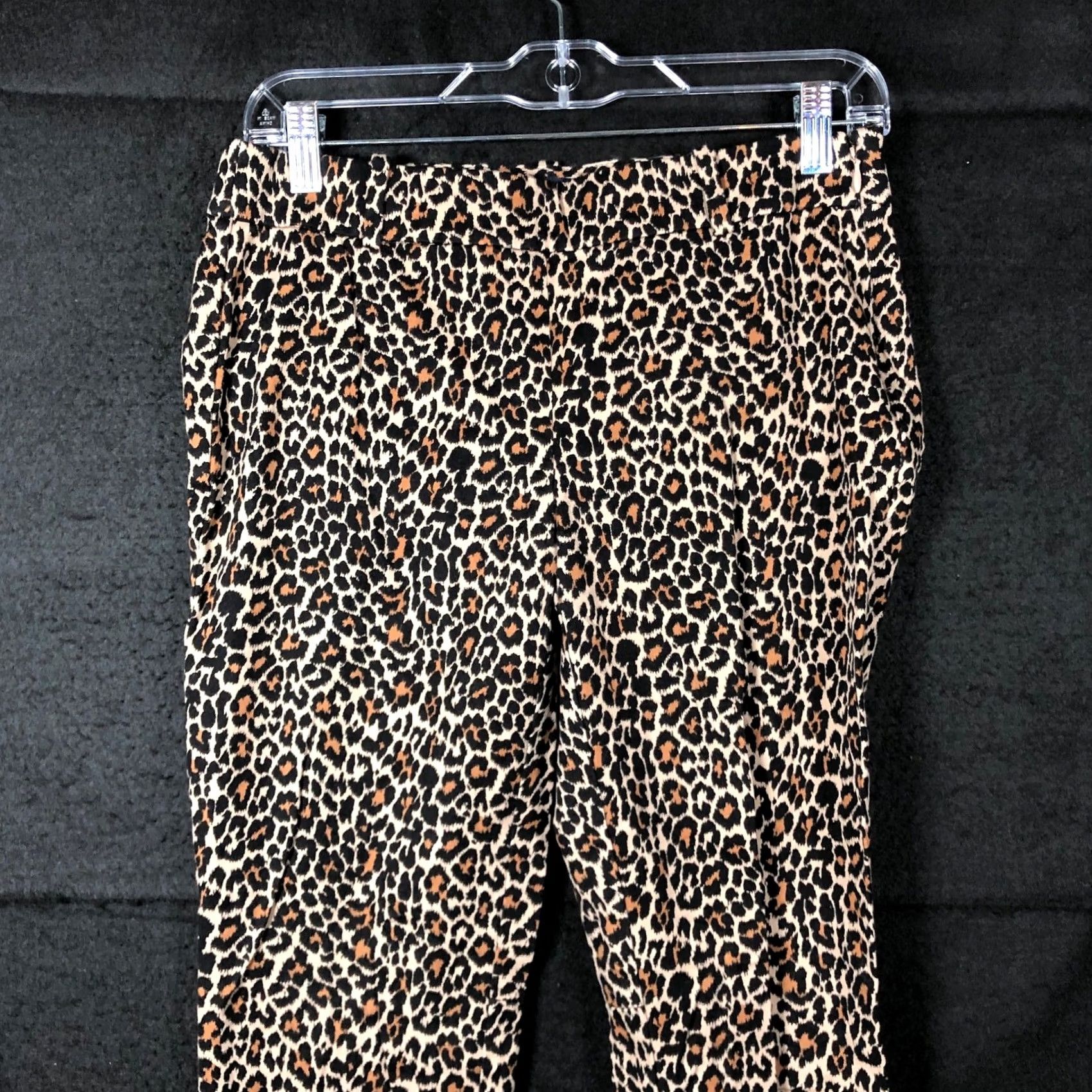 J.Crew J.Crew Womens Pants Brown Leopard Print Mid Rise Winnie Side Zip Stretch 4 Pants Women's Regular Slim Ankle Office Casual Workwear Size 29" - 2 Thumbnail