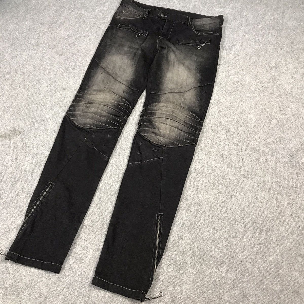 If Six Was Nine × PPFM × Tornado Mart 🔥PPFM BLACK PUNK JAPAN BIKER STYLE DENIM PANTS Size US 32 / EU 48 - 4 Thumbnail