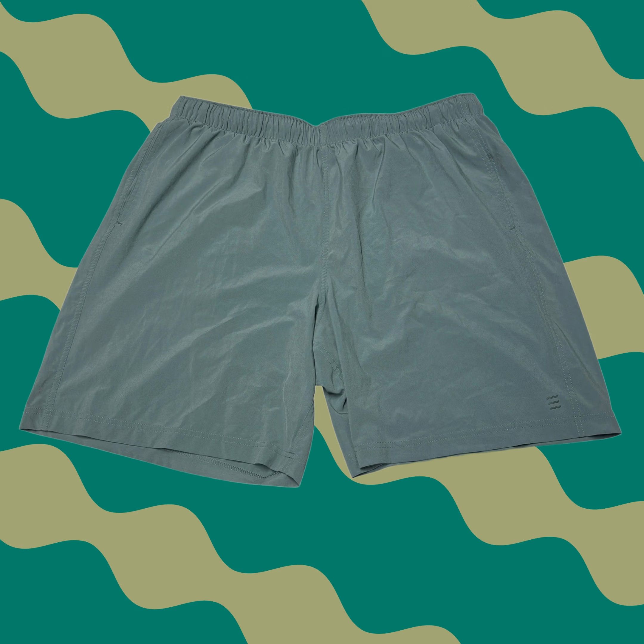 Vintage Free Fly Mens Shorts Blue Grey 2XL Inseam 7.5 36 Elastic Waist Lined Quick Dry Athletic Outdoor Sports Size US 39 - 1 Thumbnail