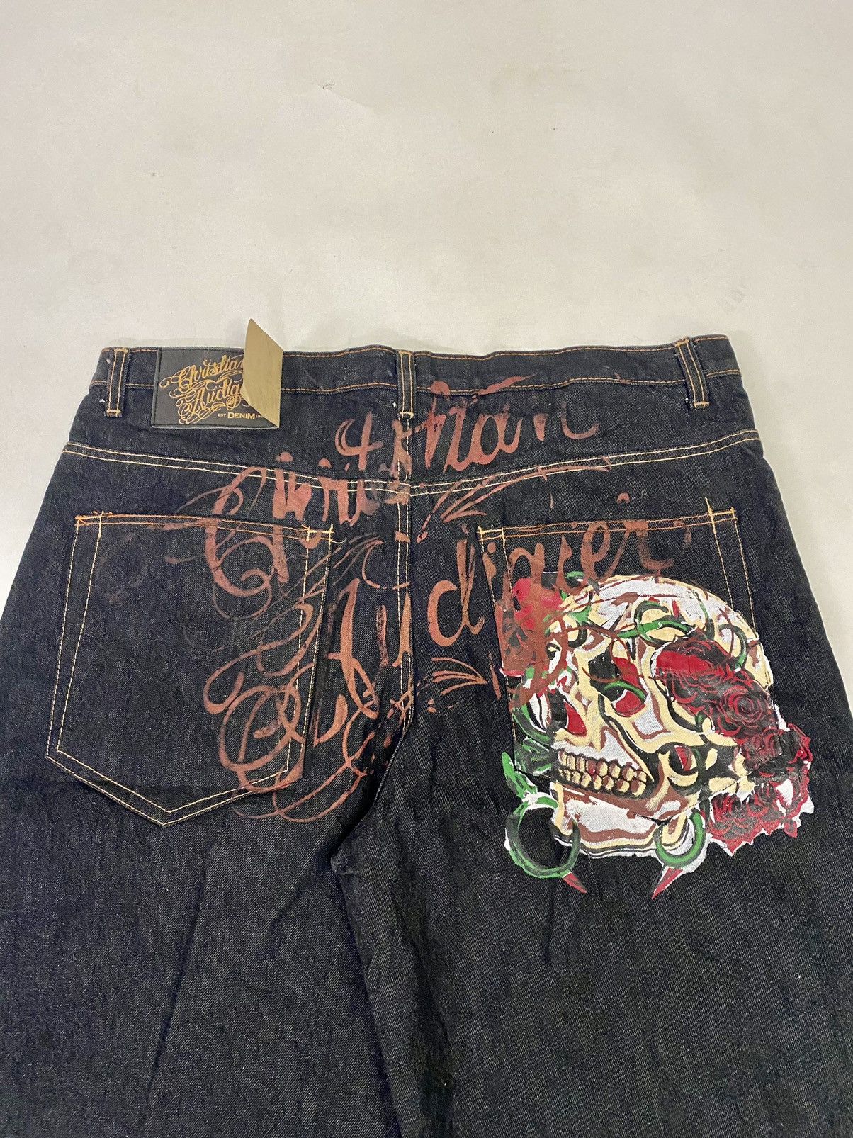 Christian Audigier Vintage Christian Audigier Raw Denim Jorts Size US 40 / EU 56 - 1 Thumbnail