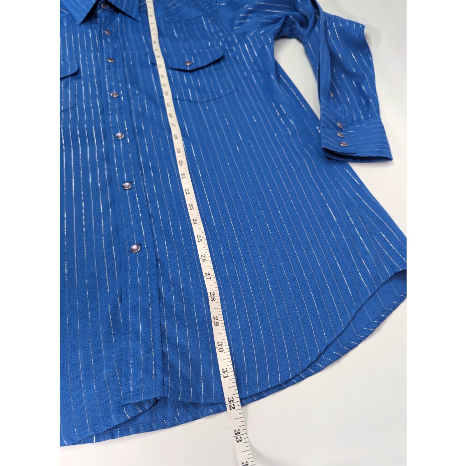 Vintage Vintage Panhandle Slim Western Shirt 16-34 Blue Striped Cowboy Button-Up Long Sleeve Snap Front Collared Mens 16 Blue Size US L / EU 52-54 / 3 - 7 Thumbnail