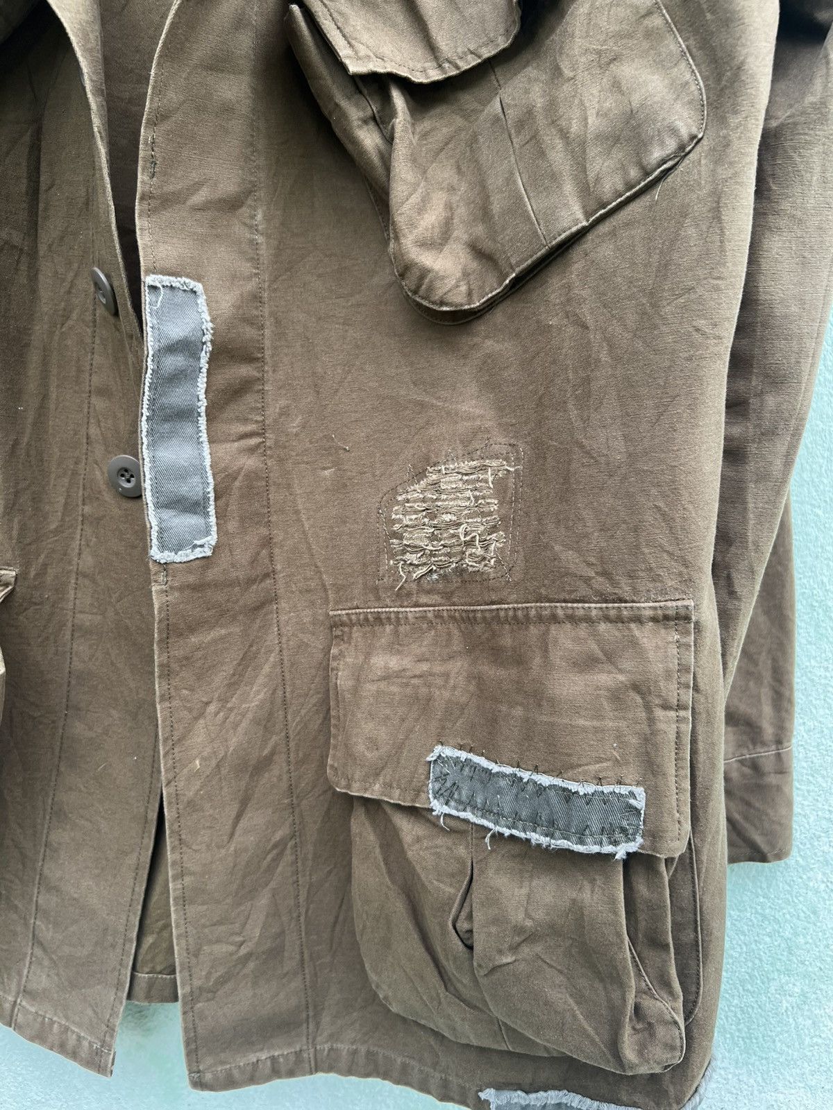 Japanese Brand Houston Distressed Boro Patchwork Military Jungle Fatigue Size US L / EU 52-54 / 3 - 13 Thumbnail