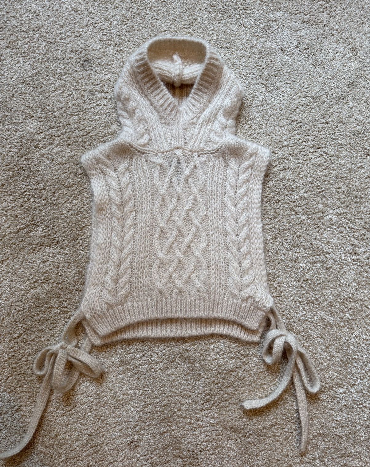 Comme des Garcons Tao CDG Hooded Cable Knit Wool Sweater Vest Size S / US 4 / IT 40 - 2 Thumbnail