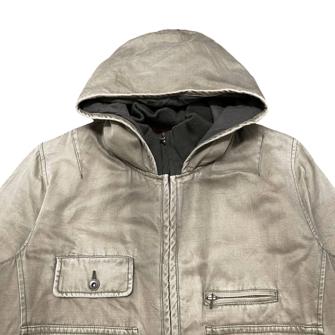 Japanese Brand Vintage Red Button Tactical Multi Pocket Hooded Jacket Size US M / EU 48-50 / 2 - 2 Thumbnail