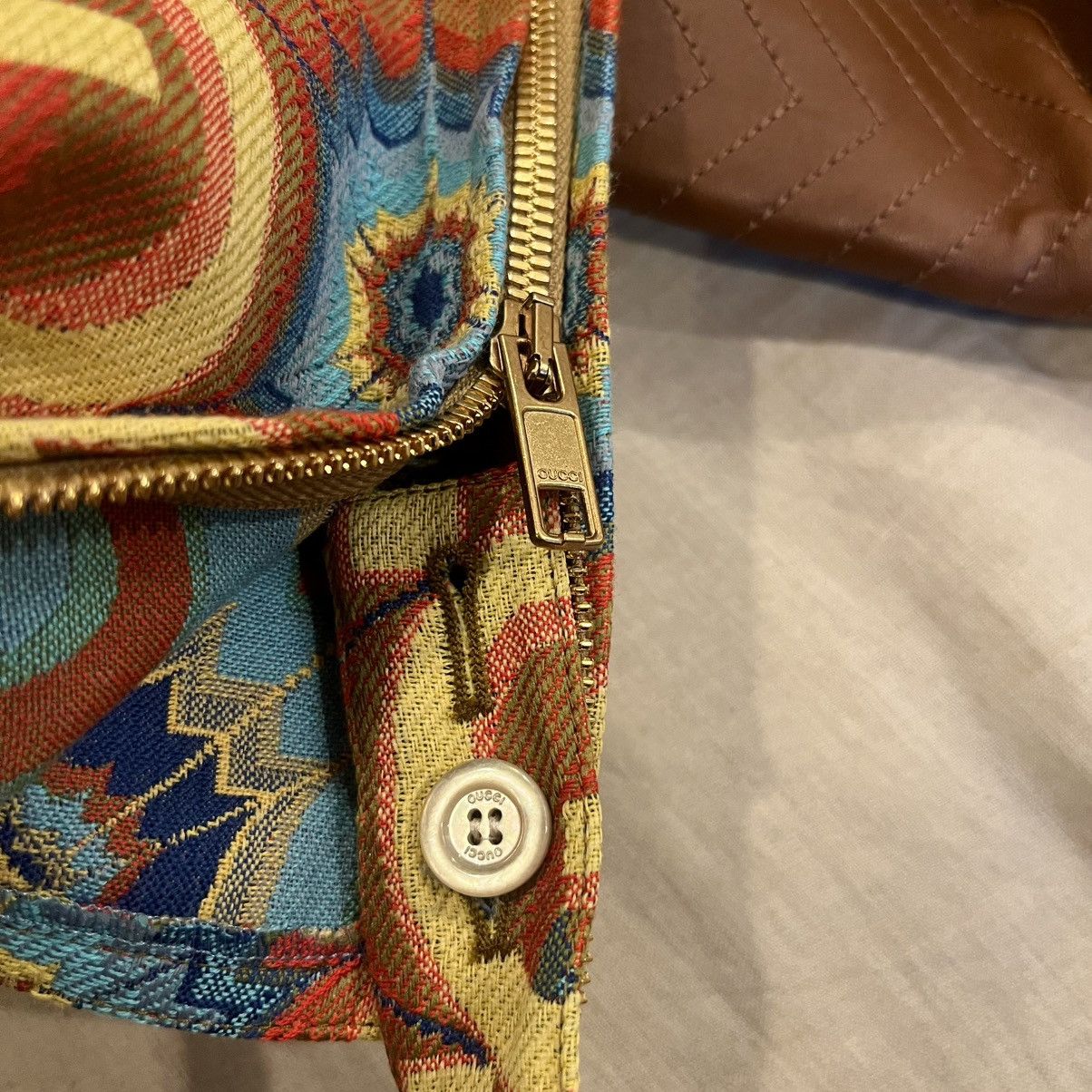 Gucci $2950 Gucci Psychedelic GG Logo With Leather Detail Trousers Size 26" / US 2 / IT 38 - 8 Thumbnail