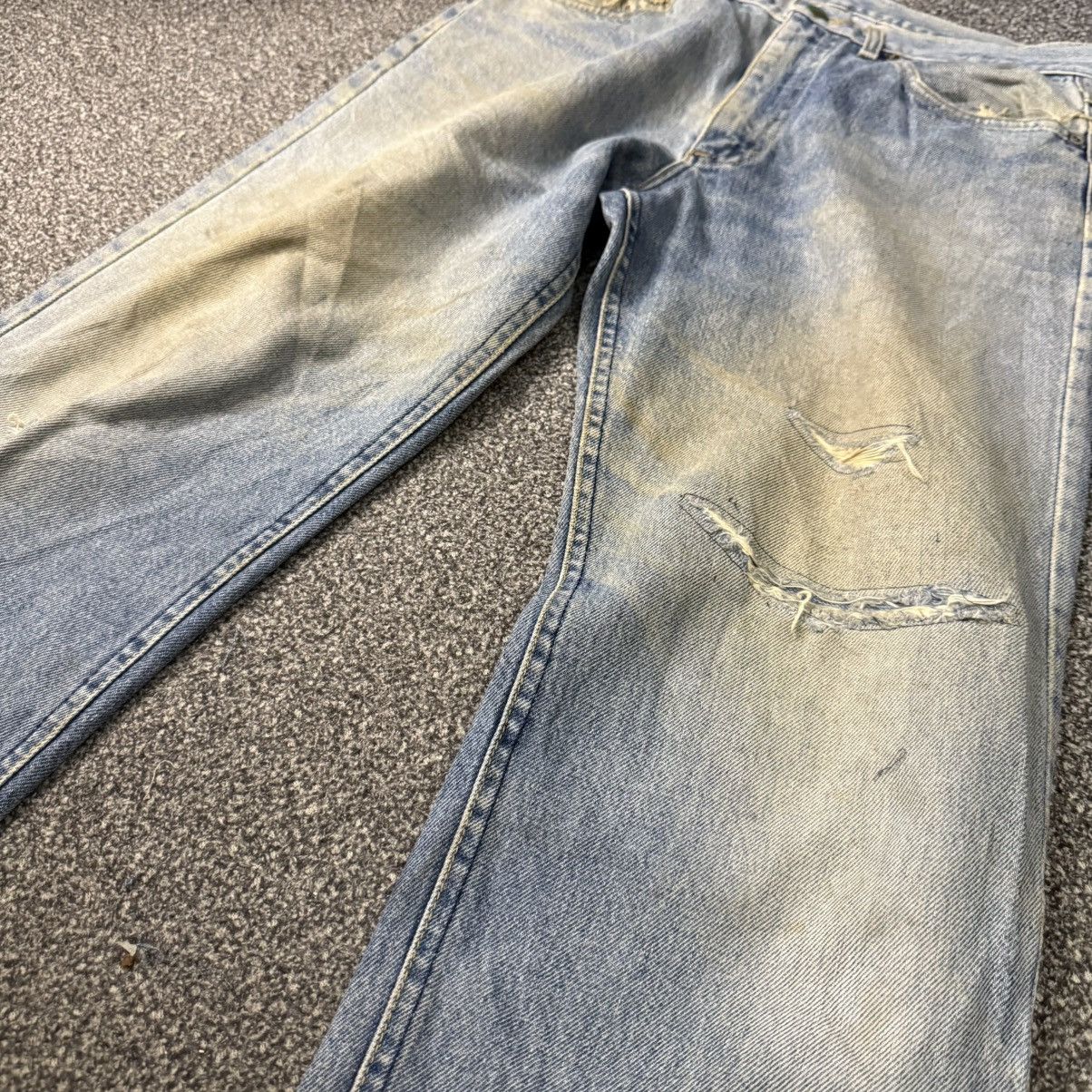 Cowboy Equipment Vintage 90s Lee Usa Thrashed Jeans Size US 32 / EU 48 - 5 Thumbnail