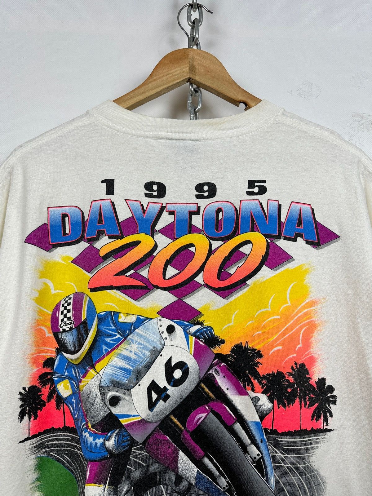 Vintage 1995 Vintage Daytona 200 Moto Single Stitch T-Shirt Size US XL / EU 56 / 4 - 7 Thumbnail