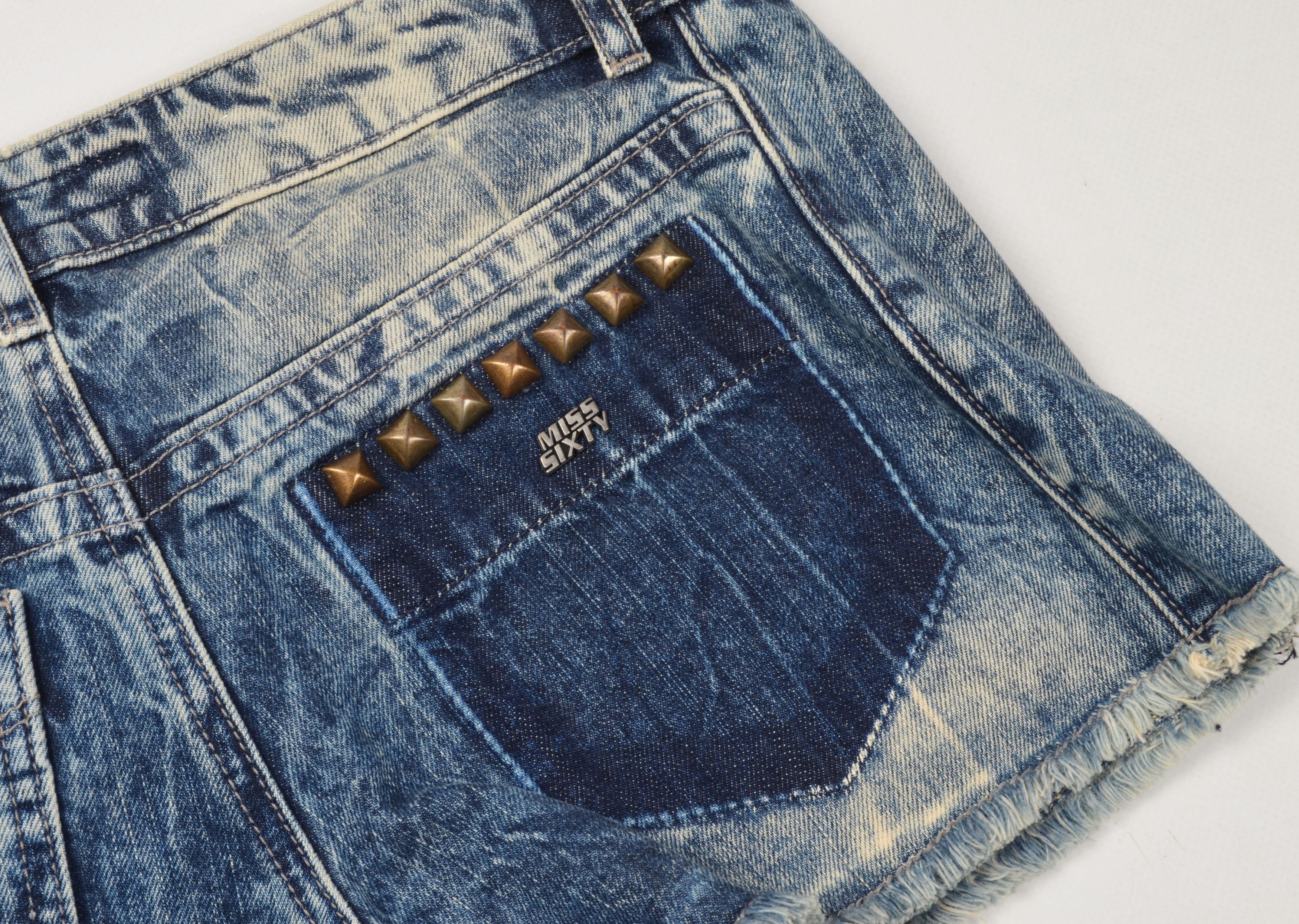 Miss Sixty Vintage Miss Sixty Y2K Grunge Punk Blue Denim Shorts Size 32" / US 10 / IT 46 - 9 Thumbnail