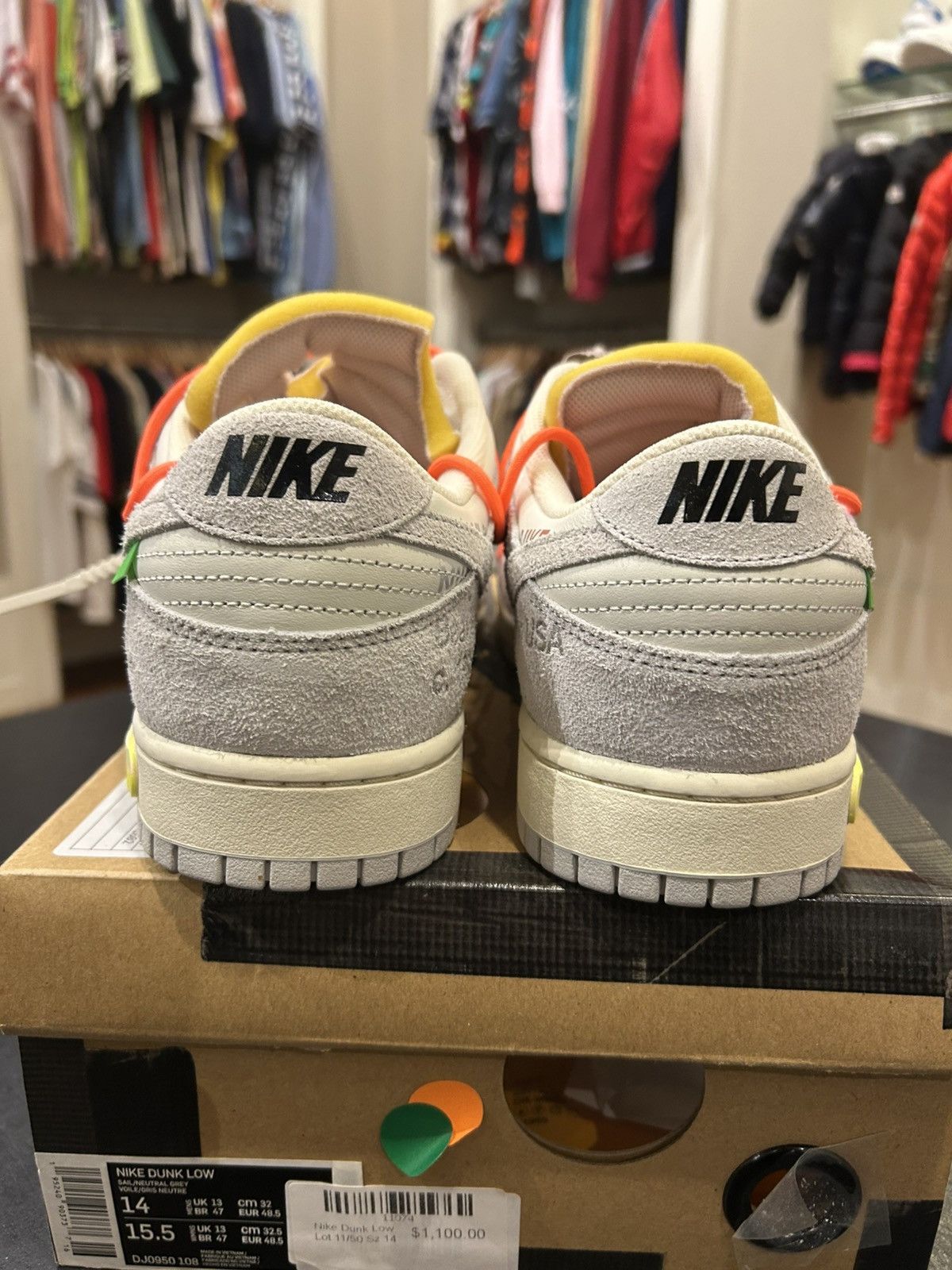 Nike Nike Dunk Low ‘Off-White Lot 11’ Size US 14 / EU 47 - 3 Thumbnail