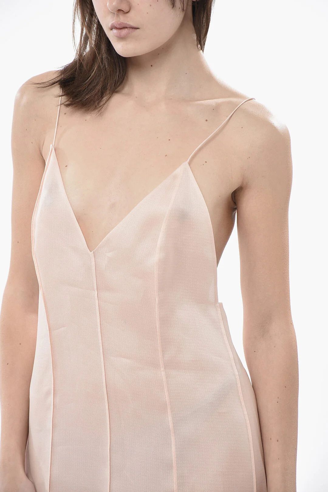 KHAITE og1mm0426 Silk Organza Slip Dress in Pink Size S / US 4 / IT 40 - 3 Thumbnail