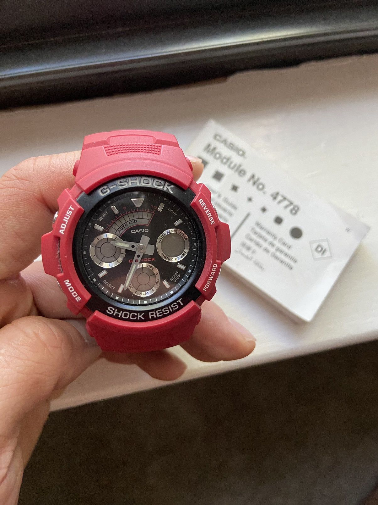 Casio G Shock Casio G Shock 4778 Kawasaki Red Black Men s Watch Chrono Grailed