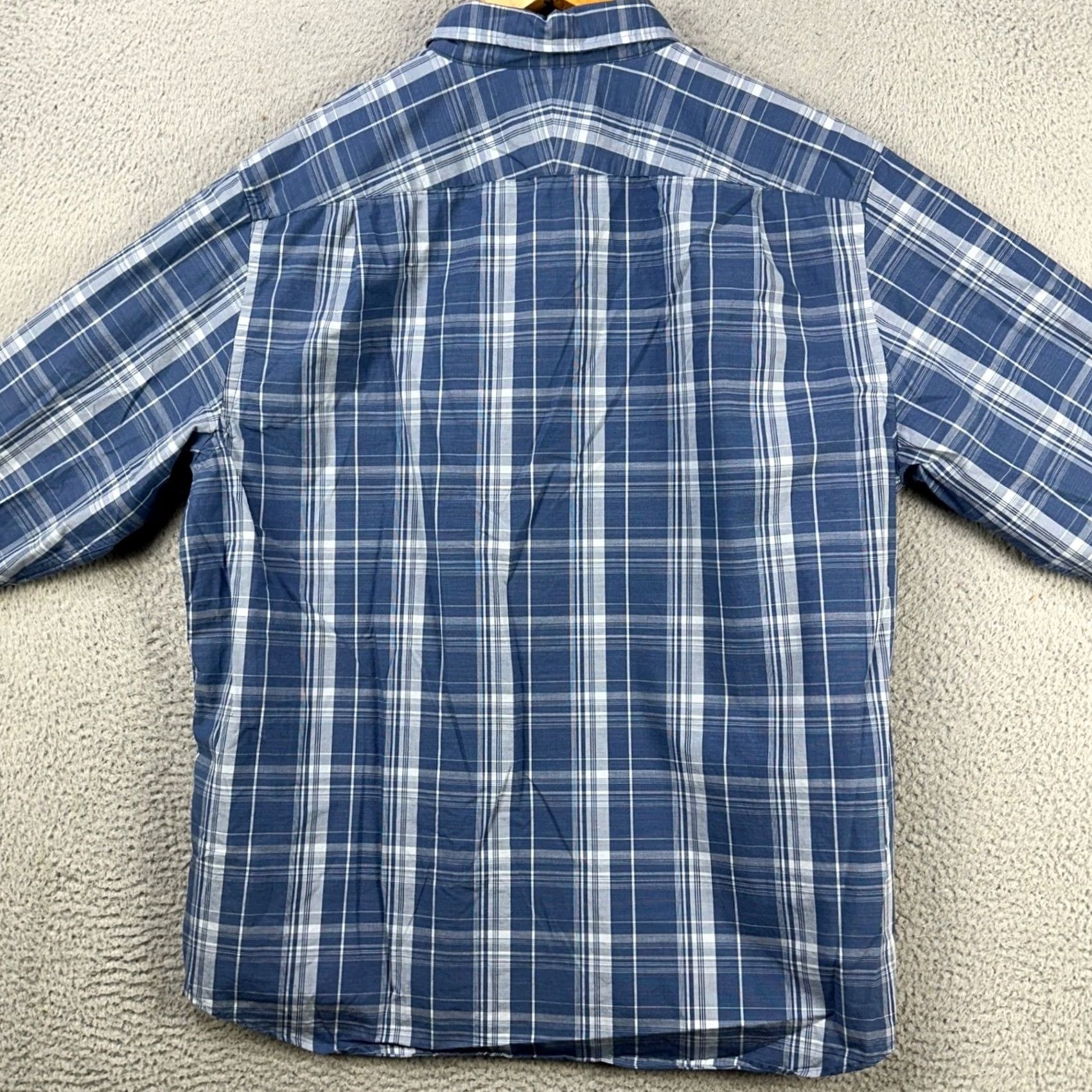 Charles Tyrwhitt Charles Tyrwhitt Shirt Button Down Mens 2XL Blue White Plaid Pocket Classic Fit Size US XXL / EU 58 / 5 - 3 Thumbnail