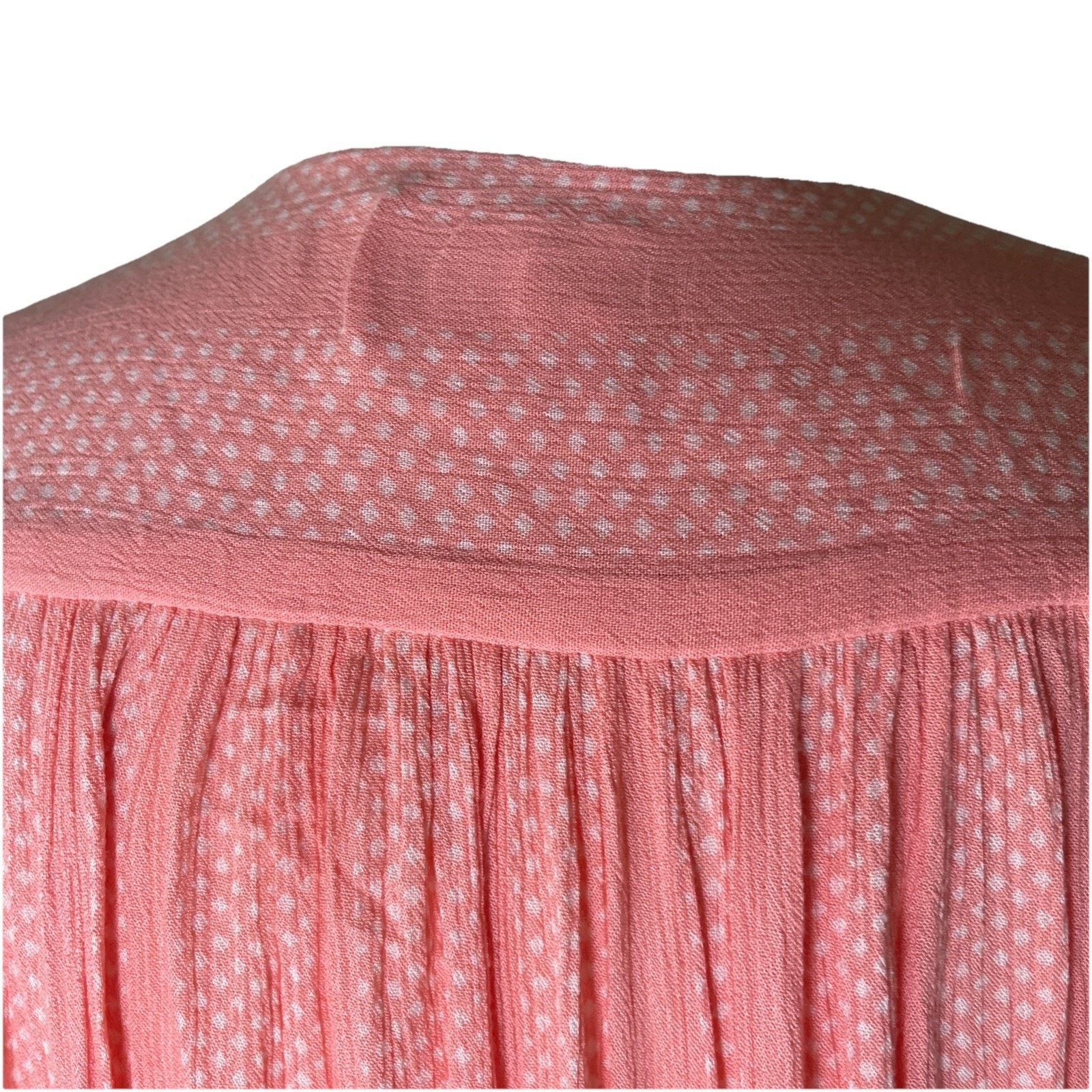 Anthropologie Anthropologie Maeve Small Pink/ Peach Dot Crop Ruffle Size S / US 4 / IT 40 - 5 Thumbnail