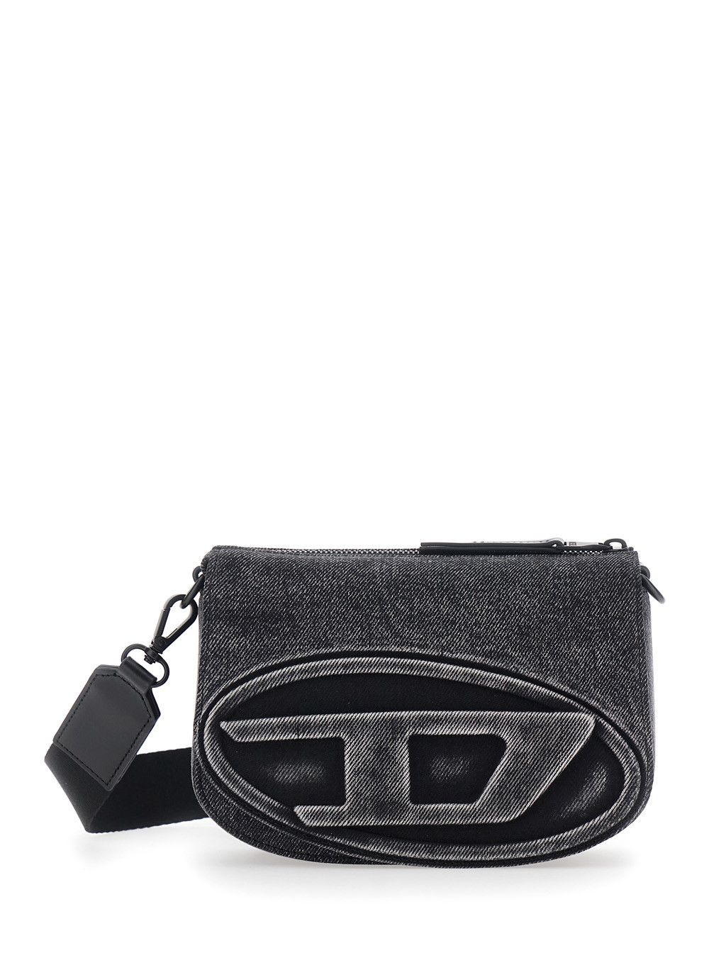 Diesel '1DR' Black Crossbody Bag with Oval D Logo on the Front and Adjustable and Removable Shoulder Strap in Cotton Blend Man Size ONE SIZE - 1 Thumbnail